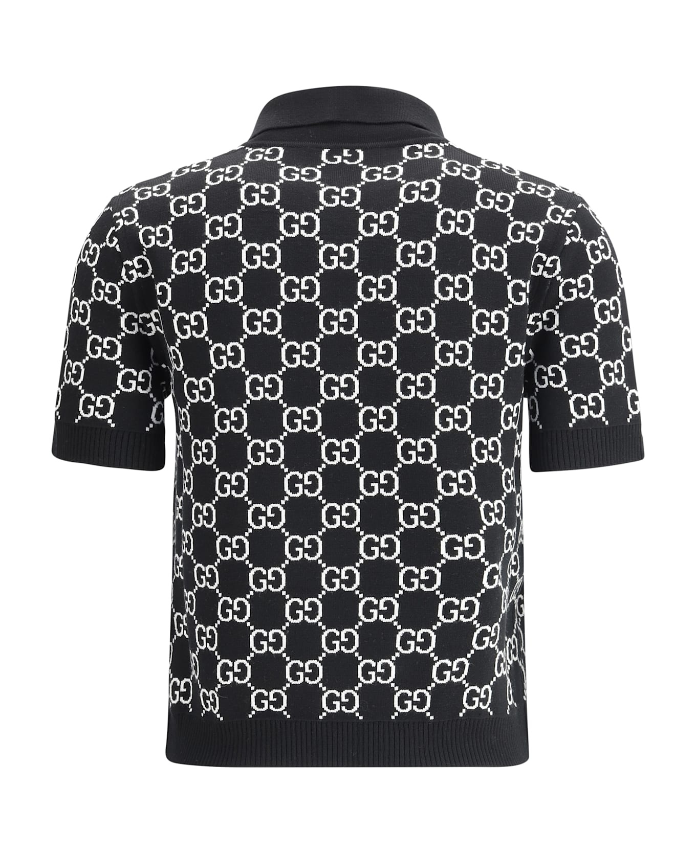 Gg Wool Jacquard Polo Top - 2