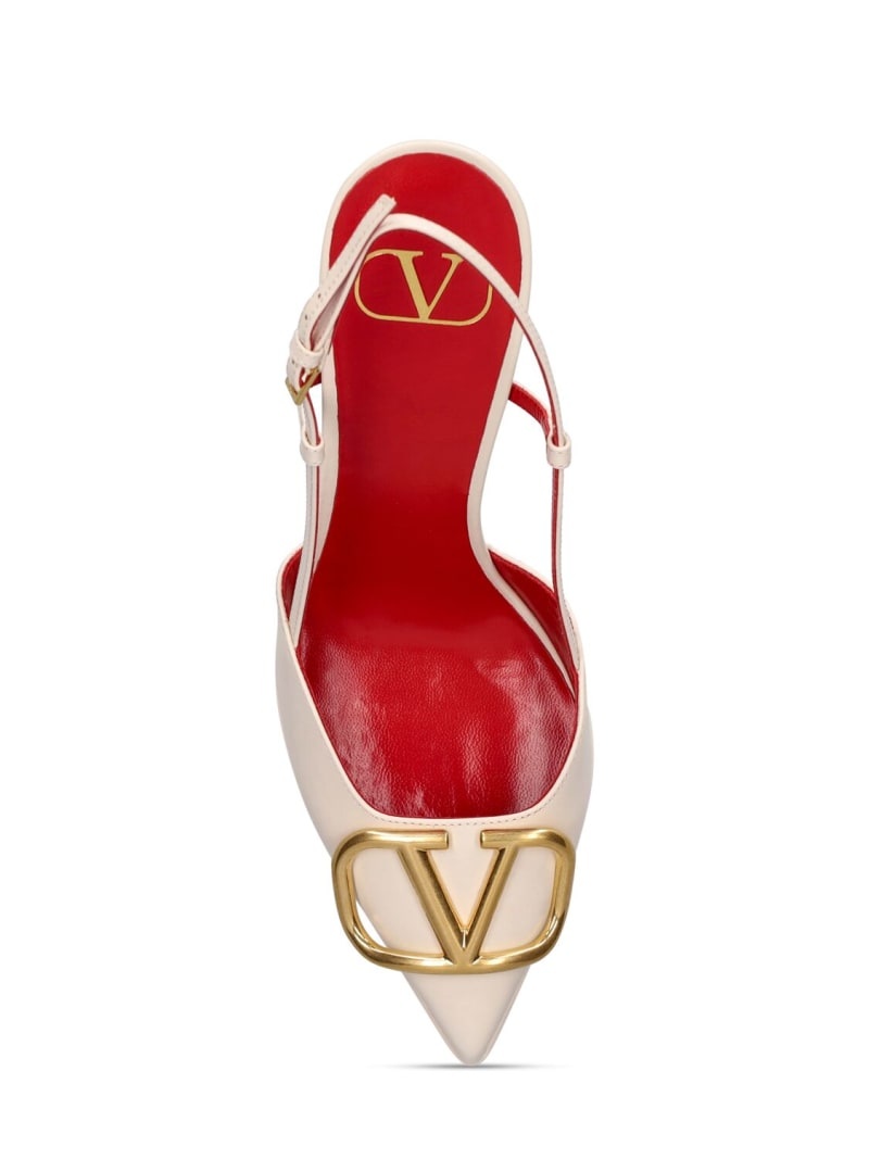 120mm V logo leather pumps - 5