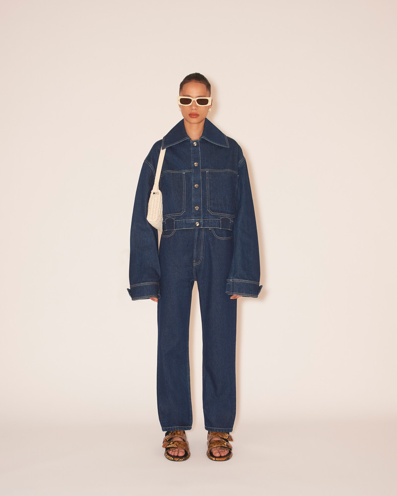 BAMBARI - Cropped denim jacket - Eco indigo 3