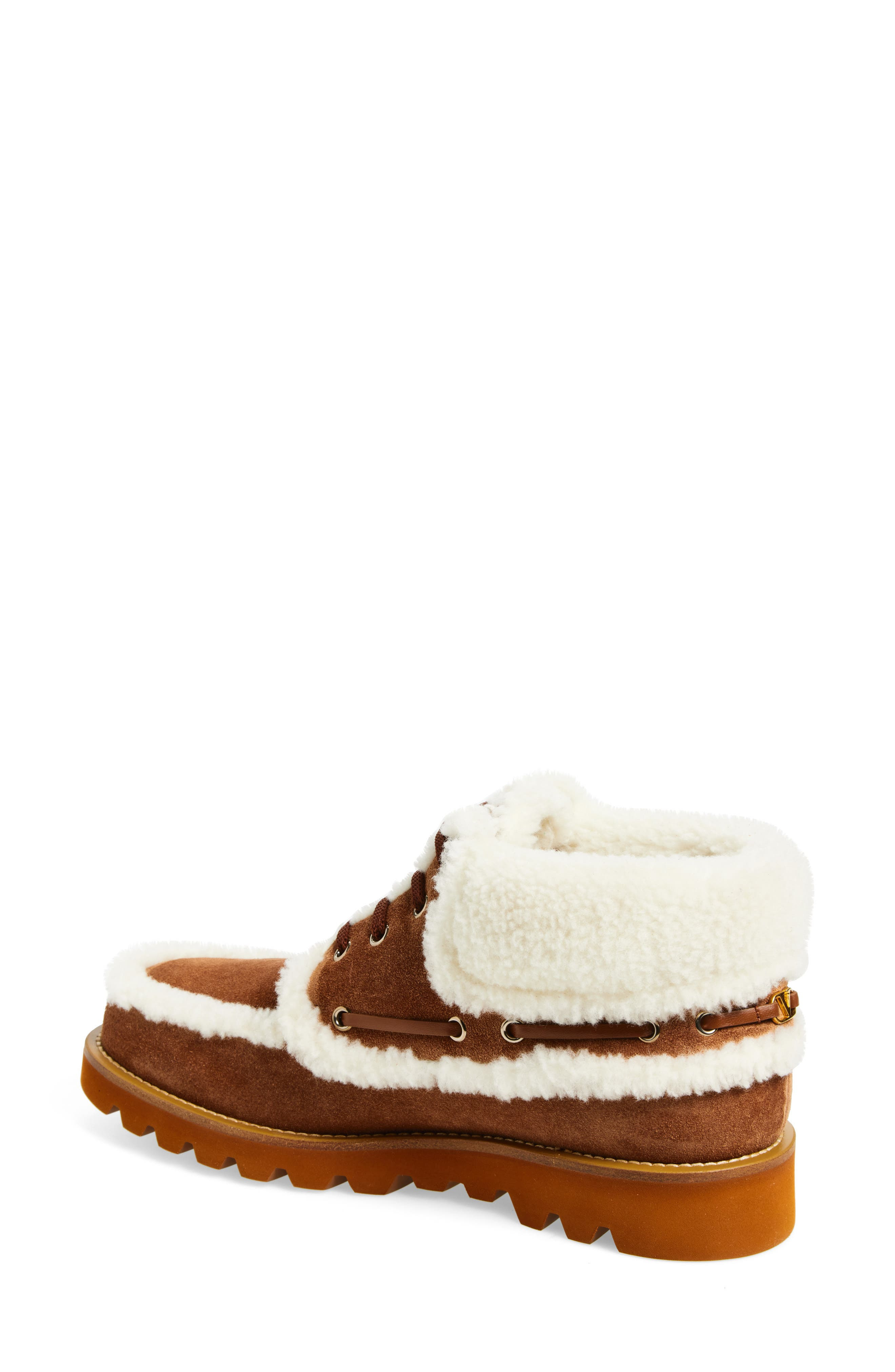 Valentino Garavani Palm Avenue Genuine Shearling Desert Boot in Camel/Natural at Nordstrom - 2