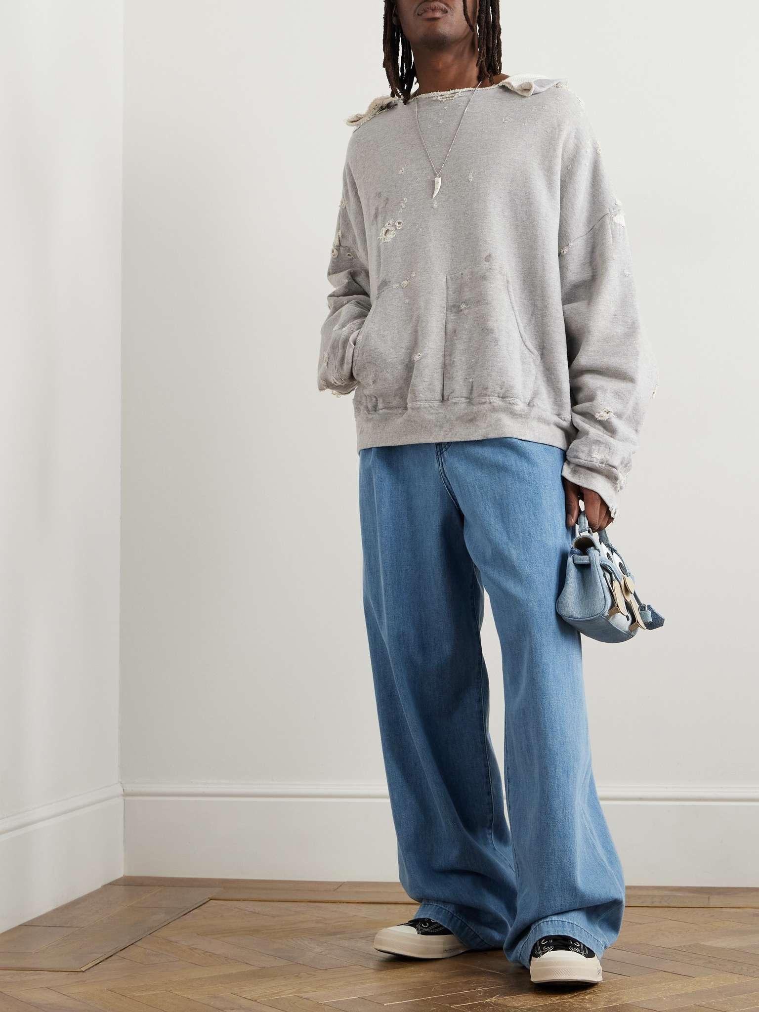 Distressed Cotton-Jersey Hoodie - 2