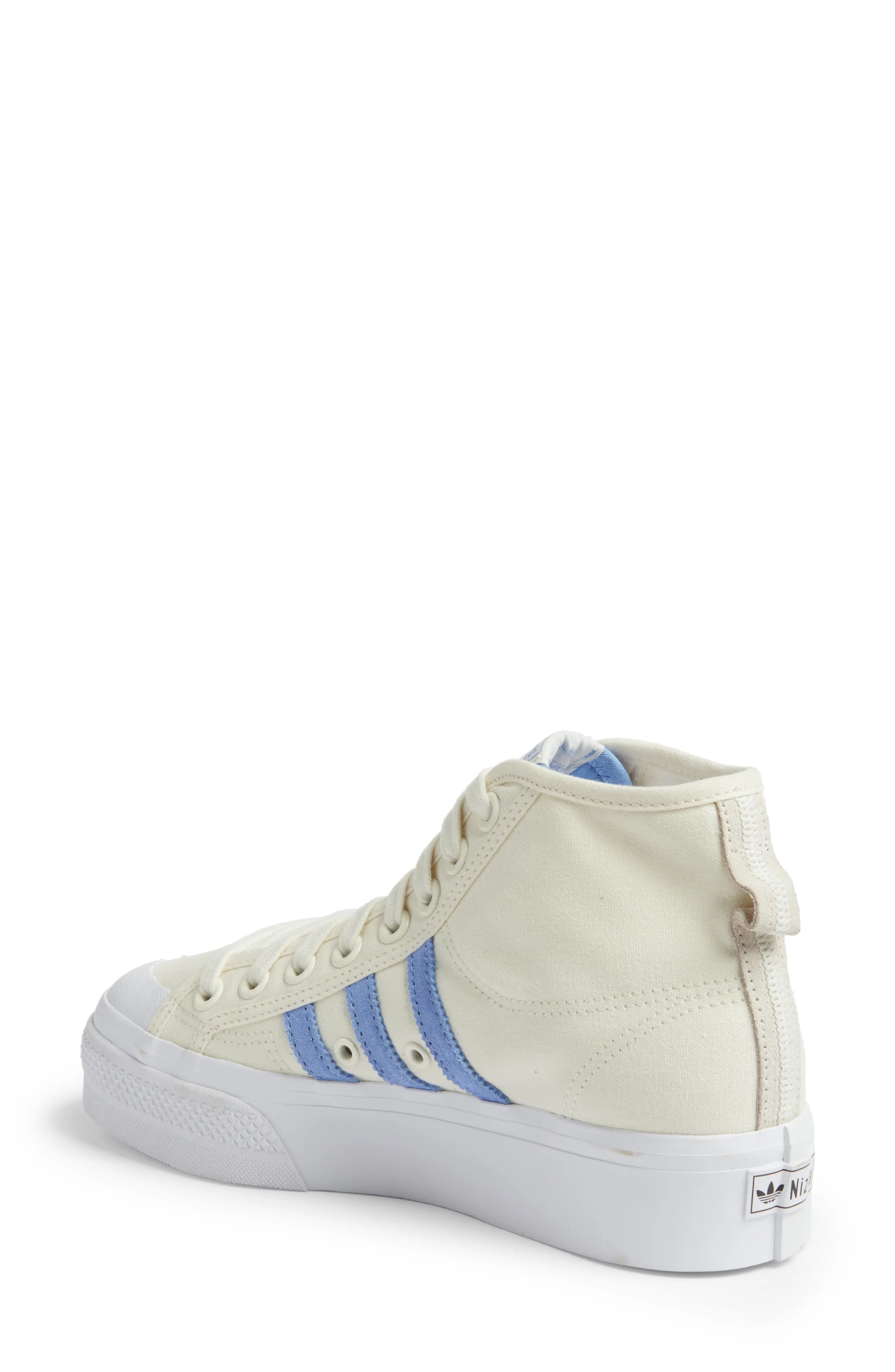 Nizza Mid Platform High Top Sneaker in White/Blue /White - 2