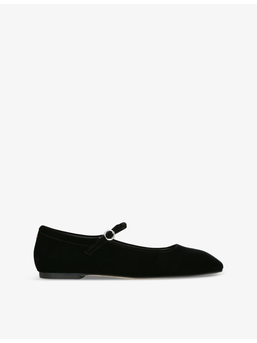 Uma square-toe velvet Mary Jane flats - 1