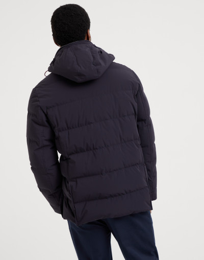 Brunello Cucinelli Bonded taffeta down jacket with detachable hood outlook