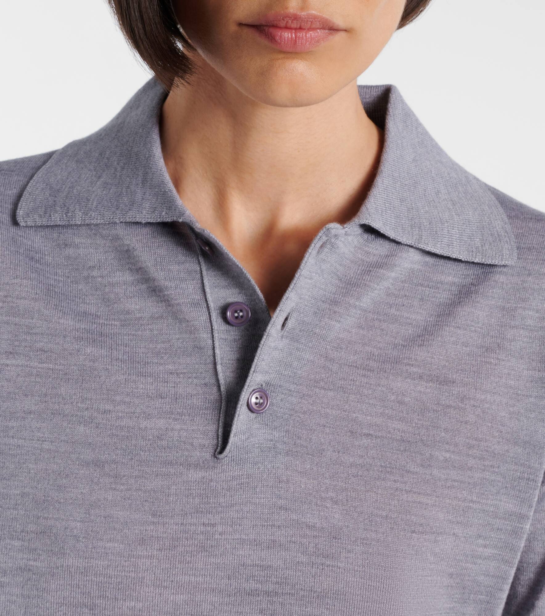 Wool and silk polo shirt - 4