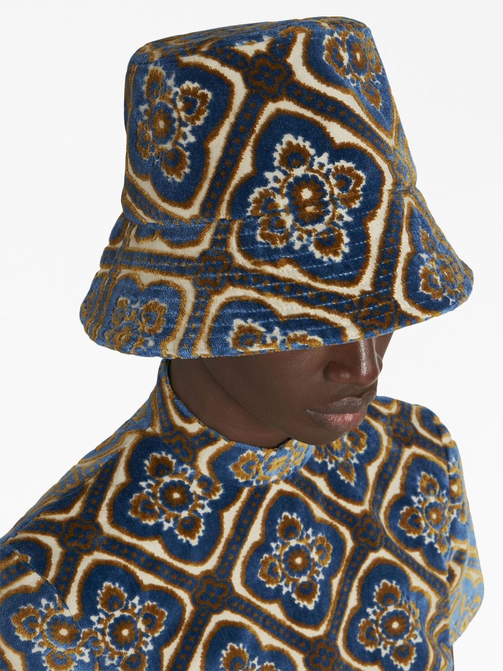 patterned-jacquard terry-cloth bucket hat - 2