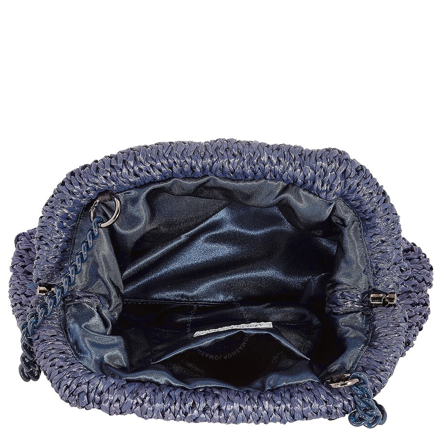 Maria La Rosa - Maria La Rosa Blue Game Raffia Clutch Bag - 4