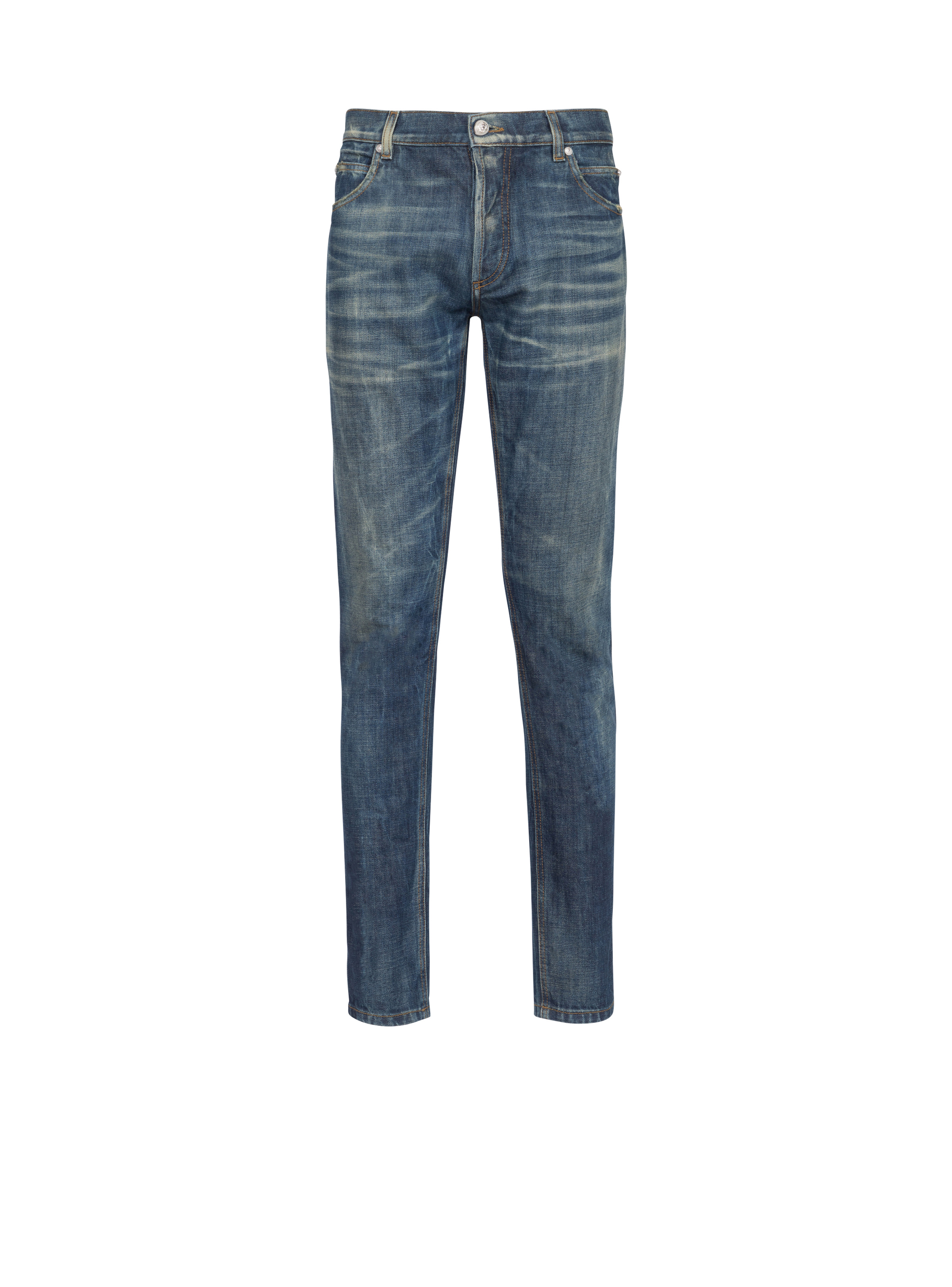 Slim cut faded cotton jeans - 1