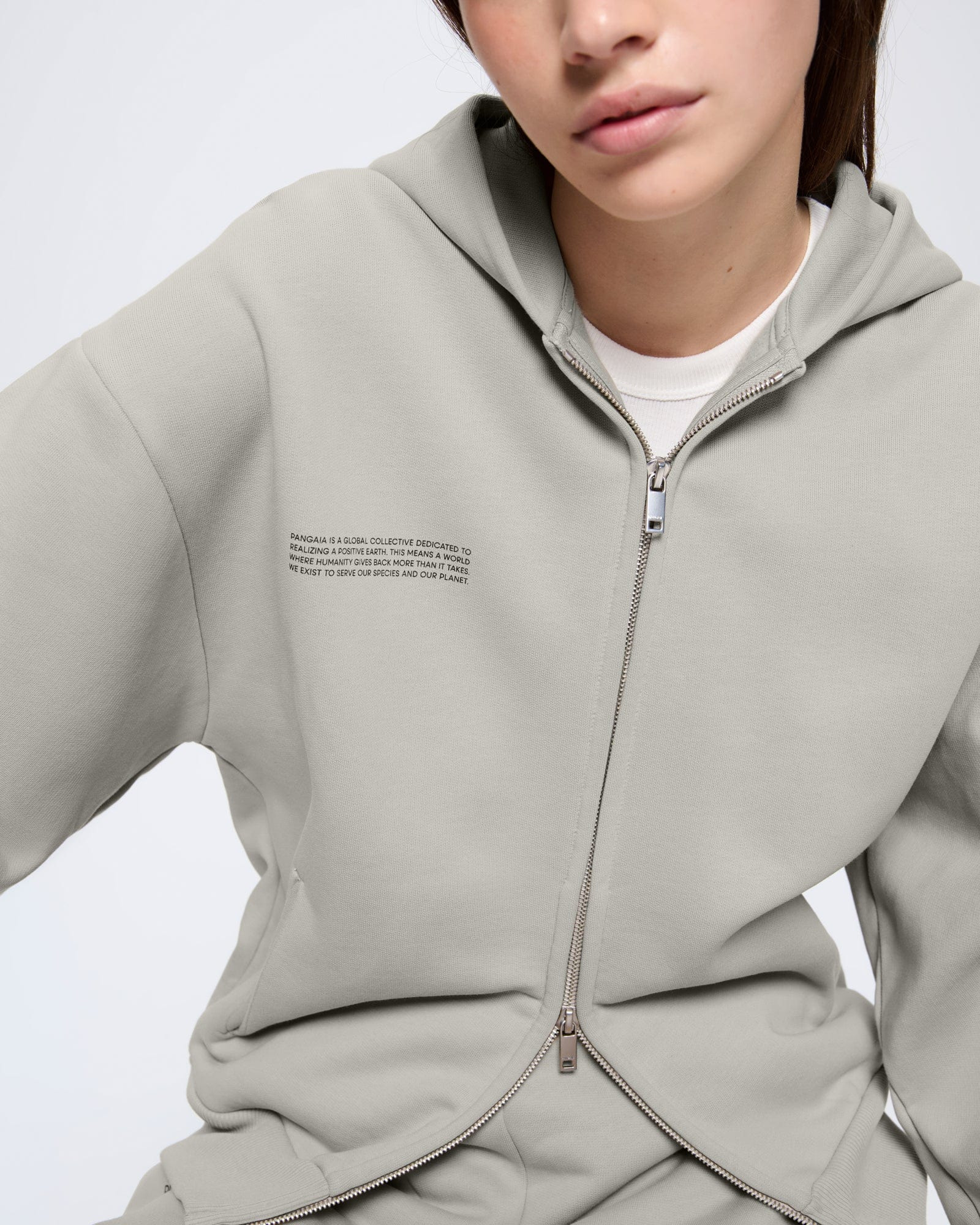 Womens 365 Heavyweight Two-Way Zip-Through Hoodie - Stone - 4