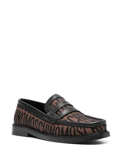 Moschino logo-jacquard two-tone loafers outlook
