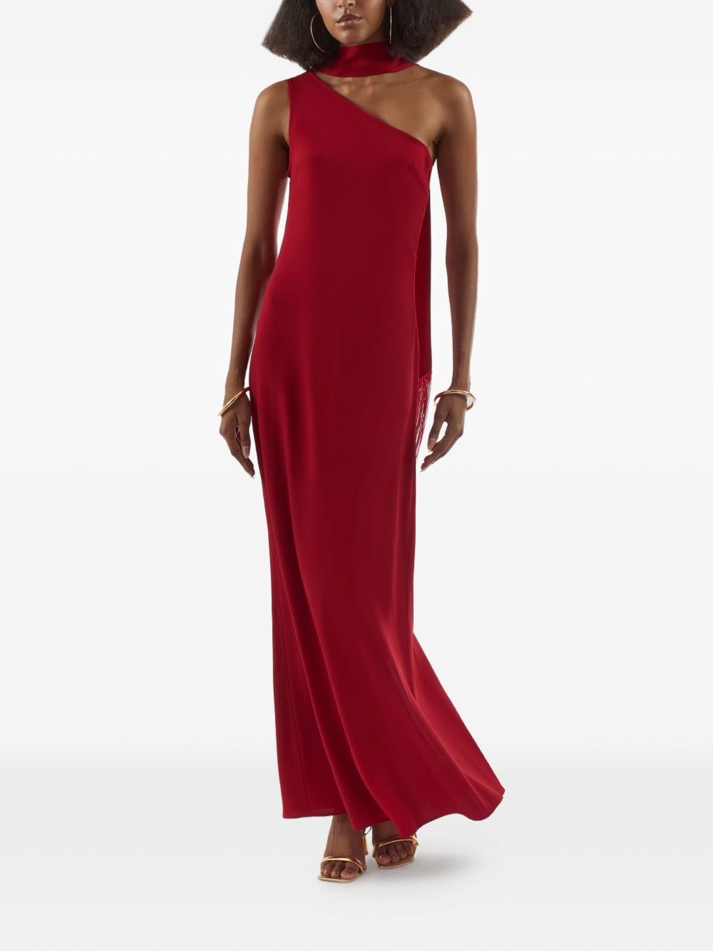 Caroline one-shoulder fringe dress - 5
