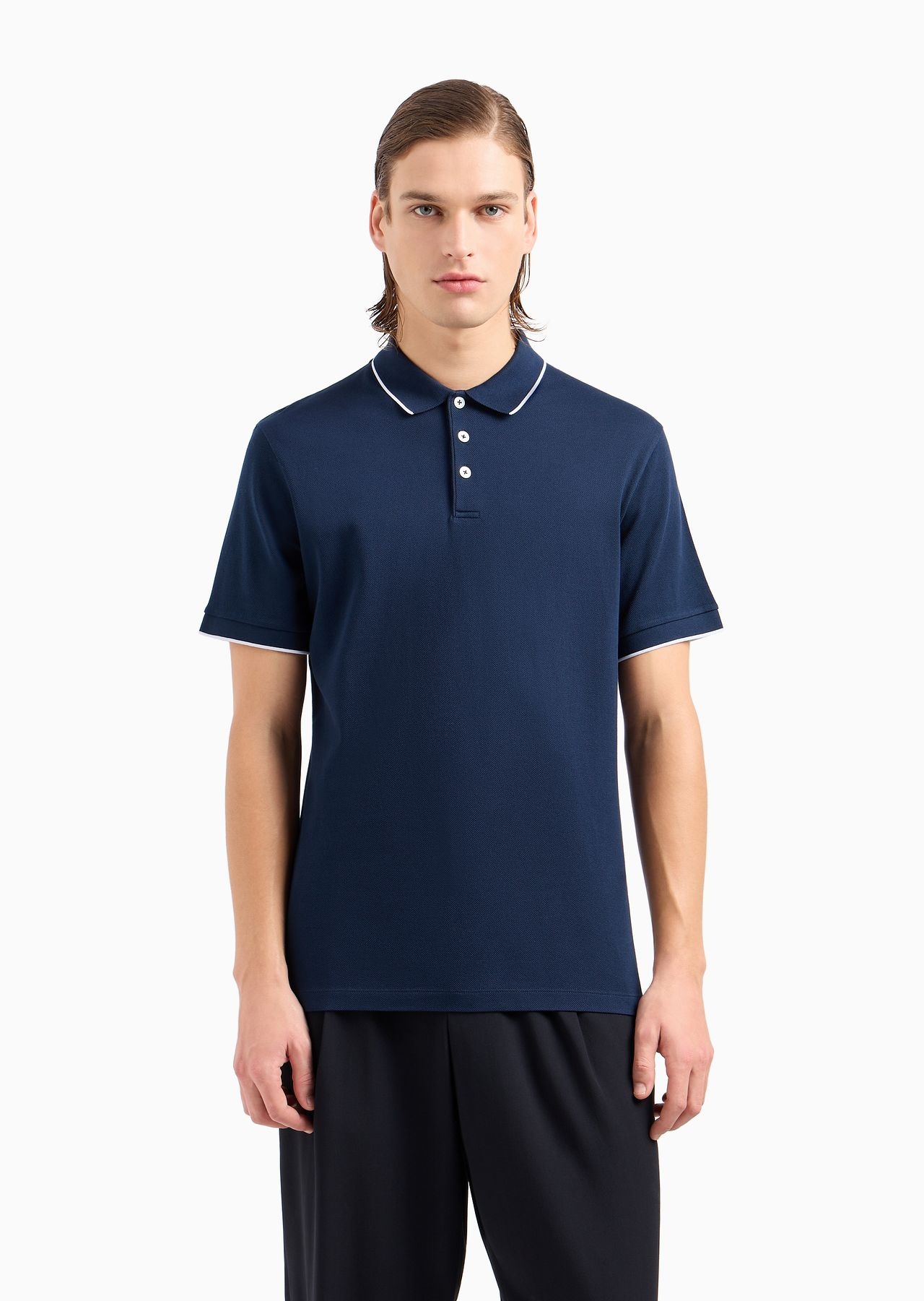 Piqué polo shirt in lisle cotton yarn - 2