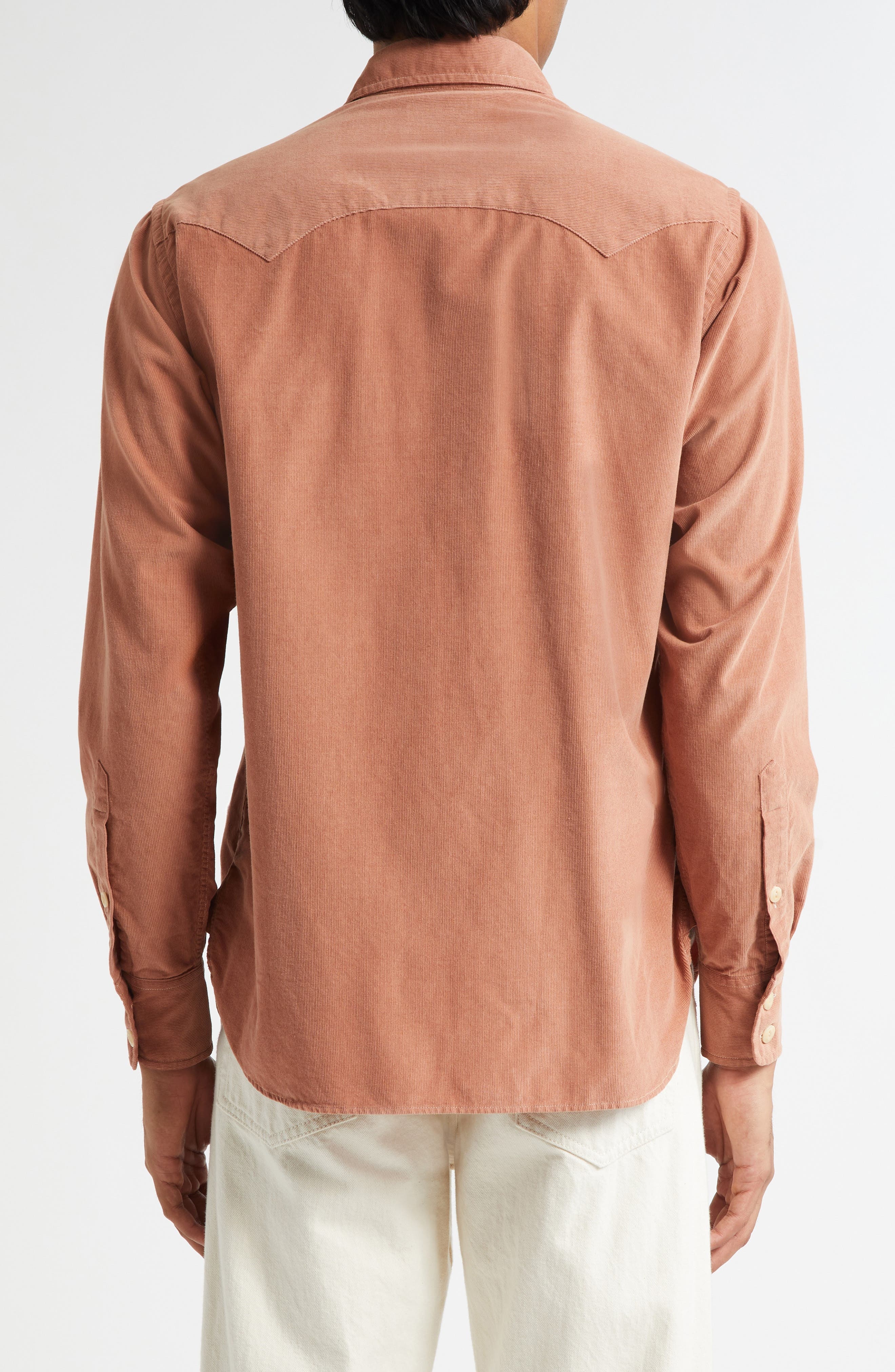 Drake's Cotton Needlecord Western Shirt in 990 Washed Pink at Nordstrom - 2