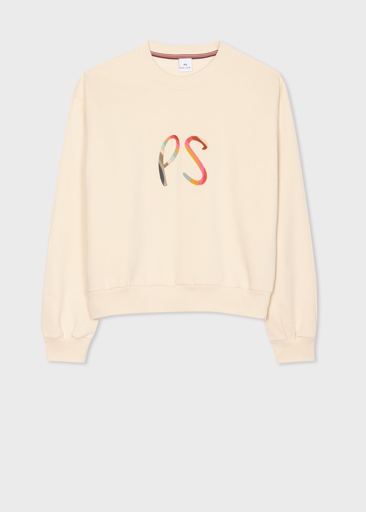 Ecru Cotton 'Spray Swirl' Logo Sweatshirt - 1