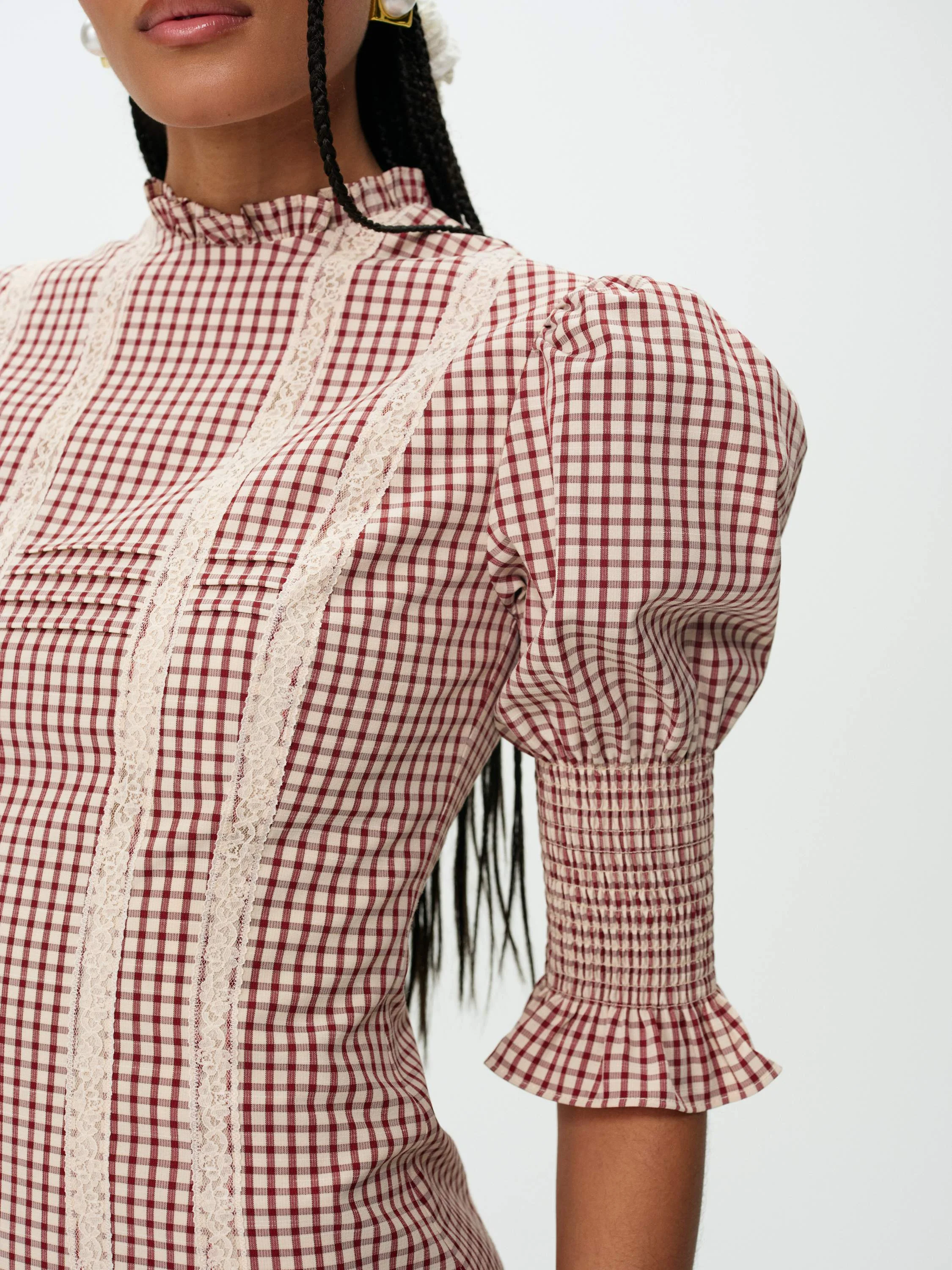 Annie Gingham Mini Dress - 1