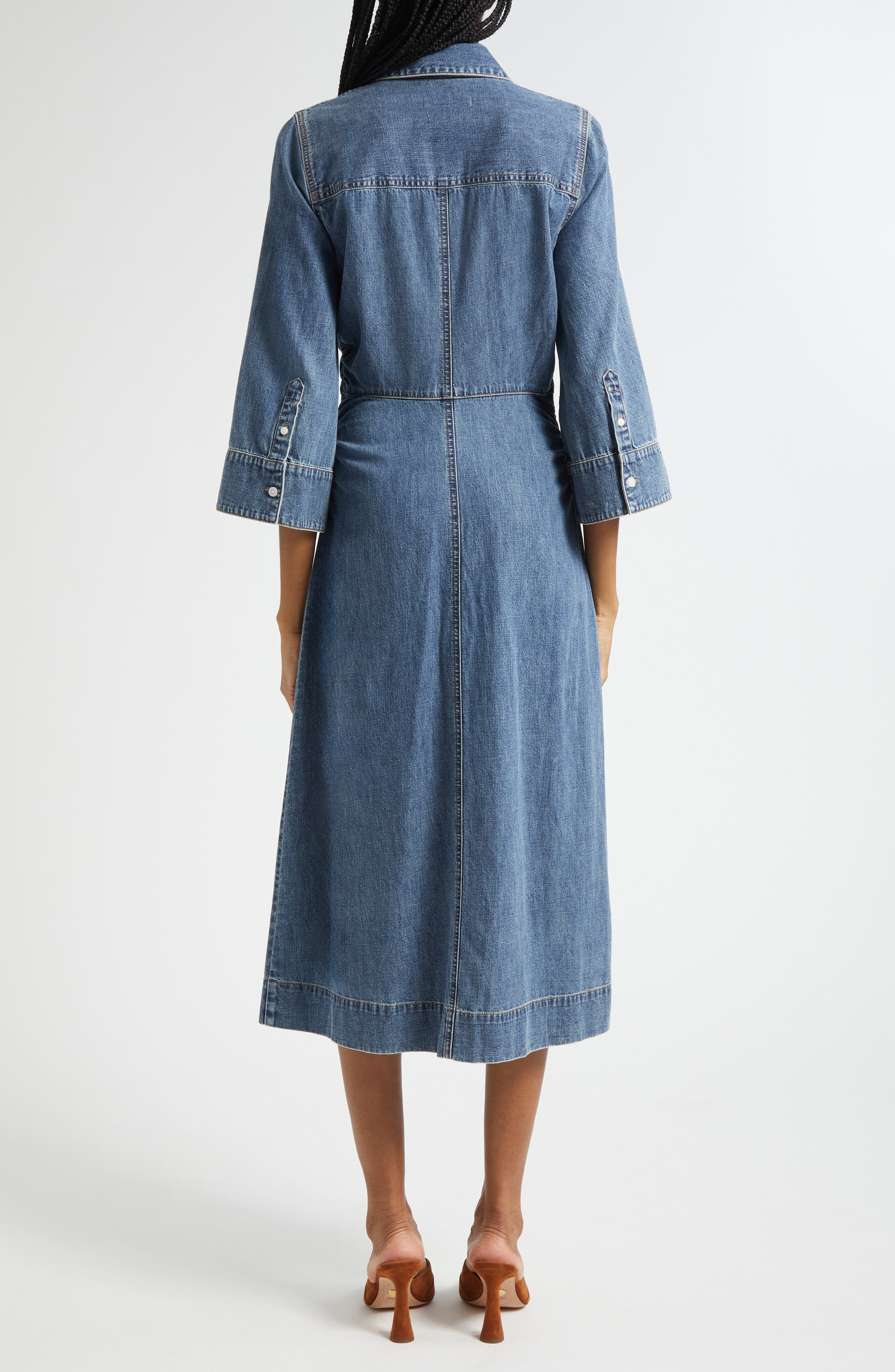 Veronica Beard Haydon Denim Shirtdress in Rebel Blue at Nordstrom - 2