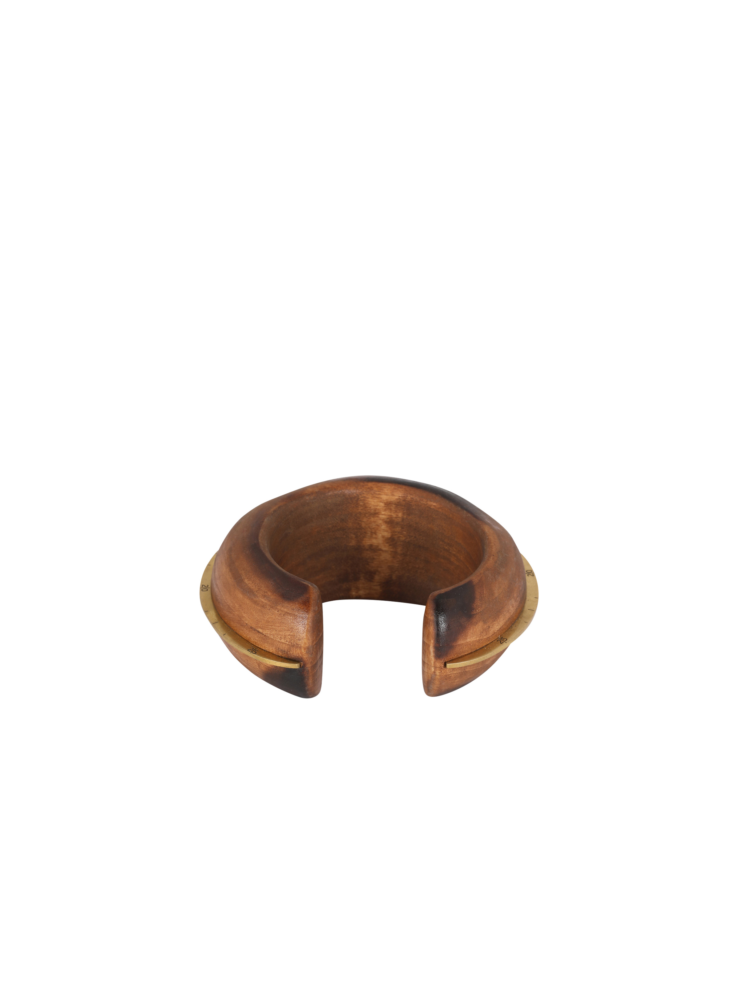 Zodiaque cuff bracelet in wood and brass - 3