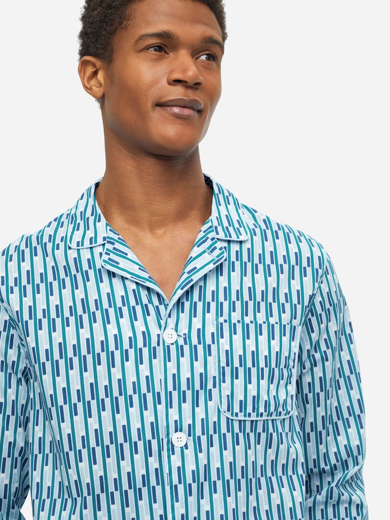 Men's Modern Fit Pyjamas Ledbury 53 Cotton Batiste Multi - 2