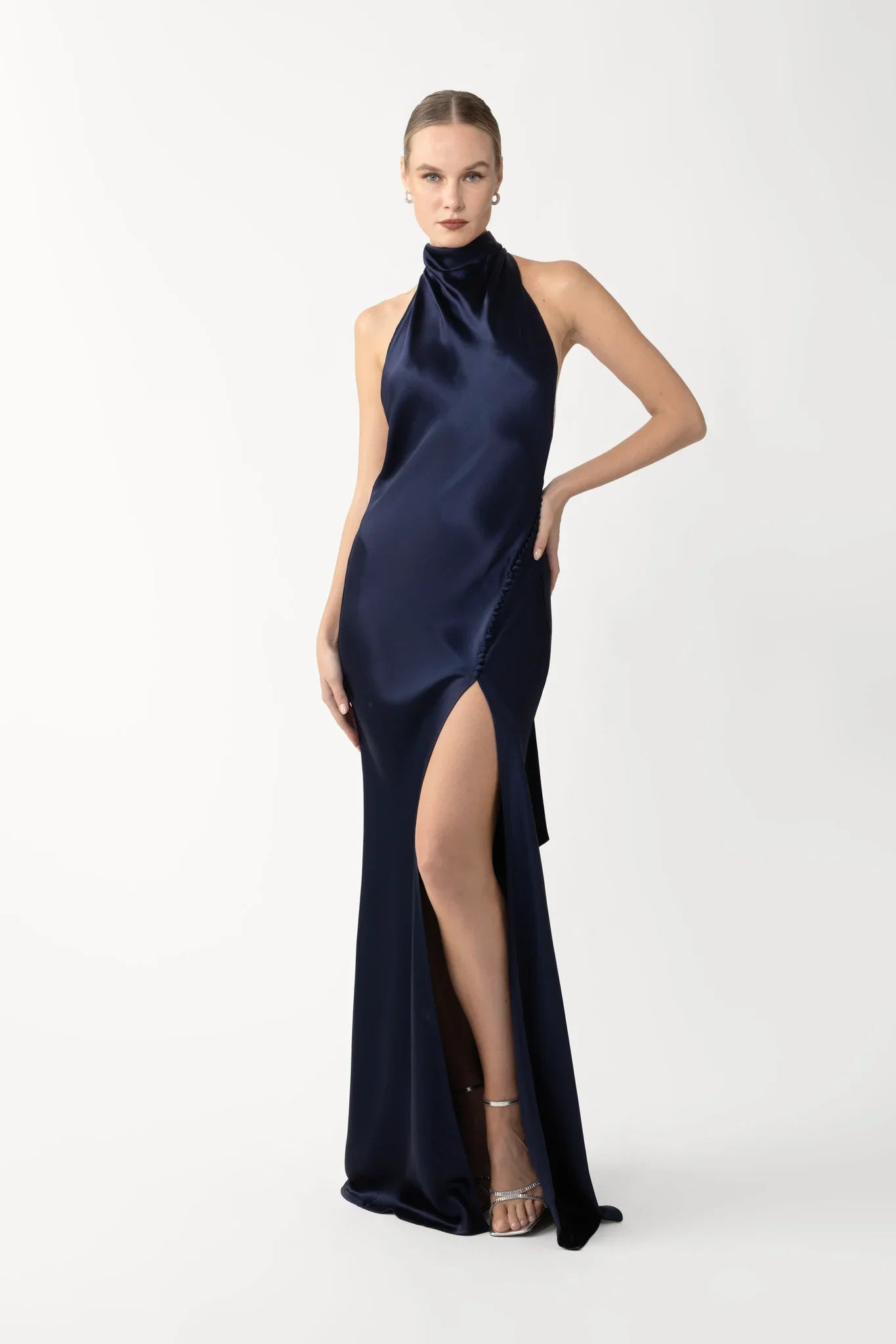 PENELOPE BACKLESS SATIN GOWN - 4