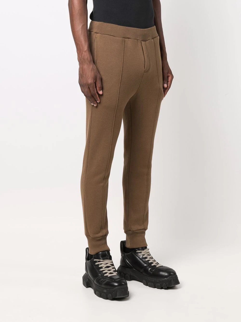 exposed-seam cotton track pants - 3