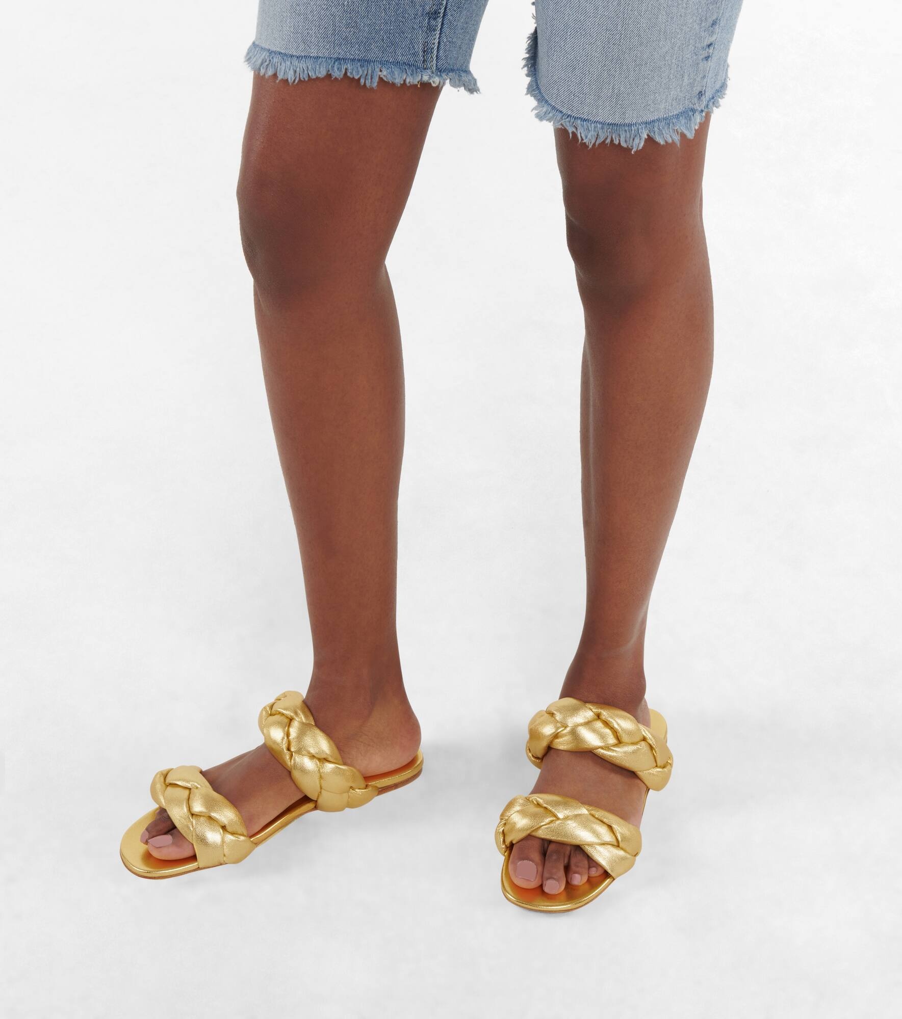 Braided leather slides - 4