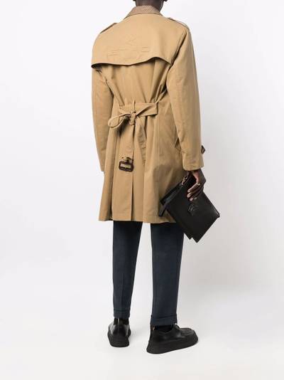 Etro embroidered logo trench coat outlook