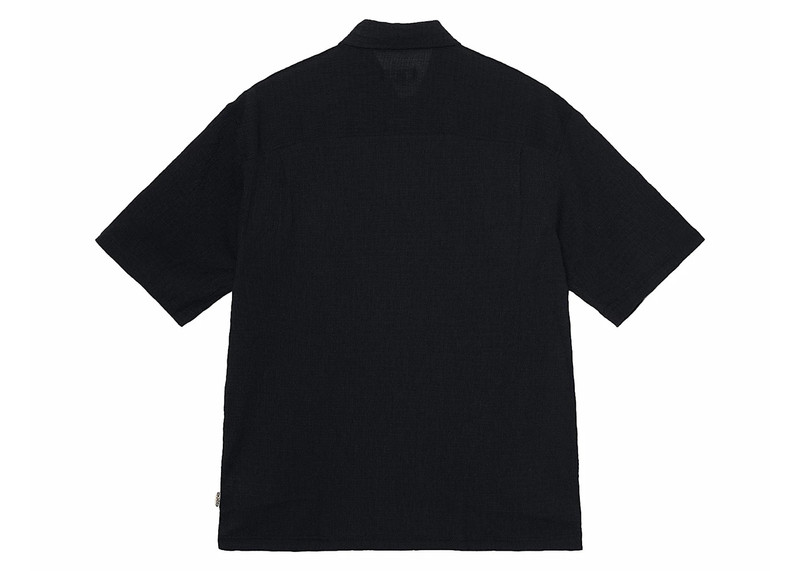 Stüssy Stussy Boxy Flat Crinkled Hem Shirt Black outlook