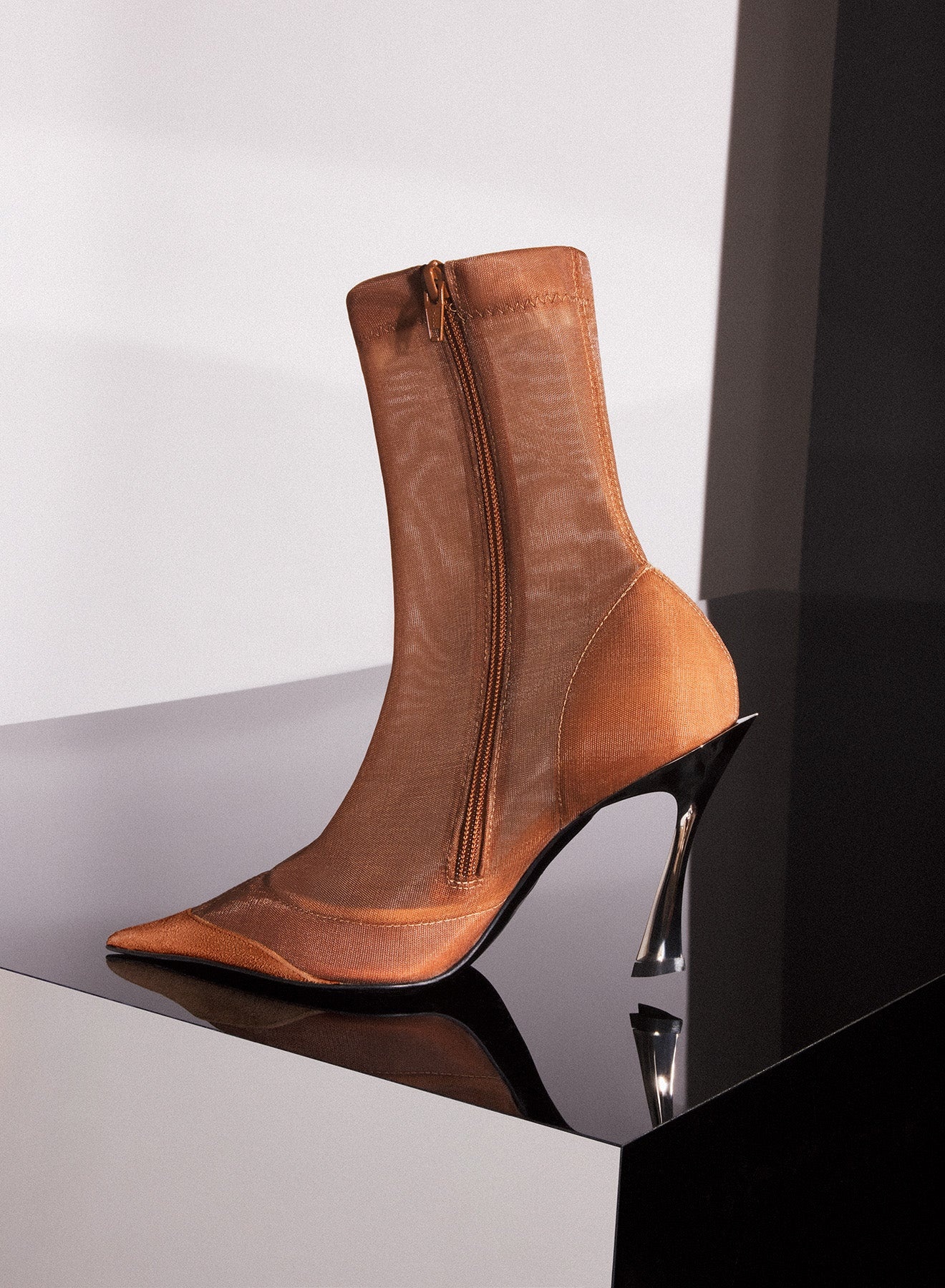 Cinnamon mesh Fang 95 ankle boots - 2