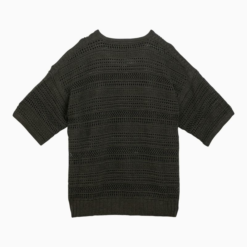 LORO PIANA DARK GREY PERFORATED JERSEY - 3