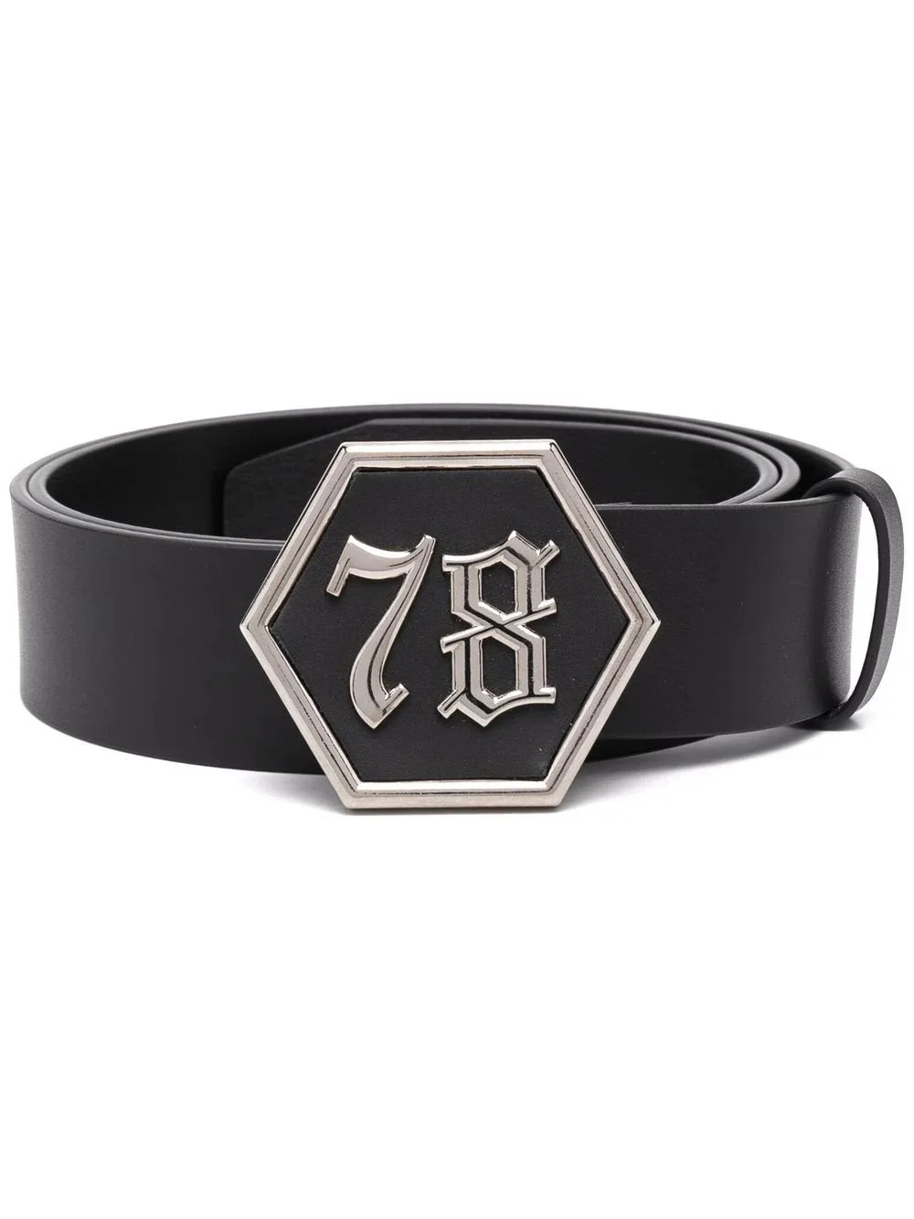 gothic logo-buckle belt - 1