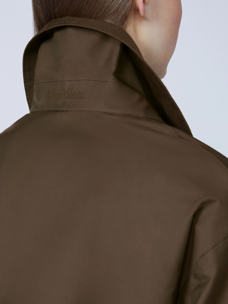 AMOUR Belted water-repellent twill trench coat - CHOCOLATE 6