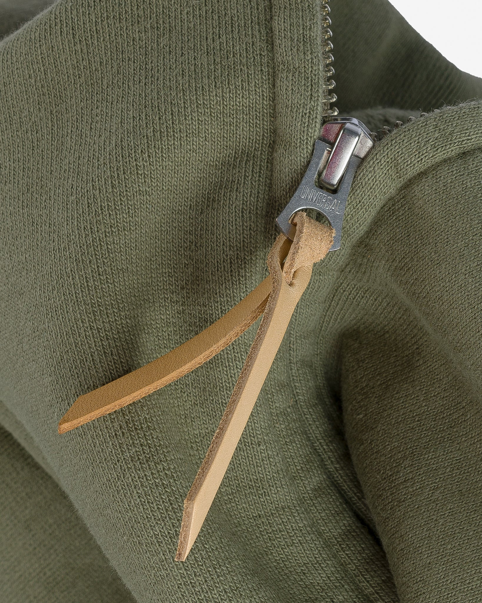 IHSW-11-OLV 14oz Ultra Heavyweight Loopwheel Cotton Zip Up Sweater - Olive Green - 11