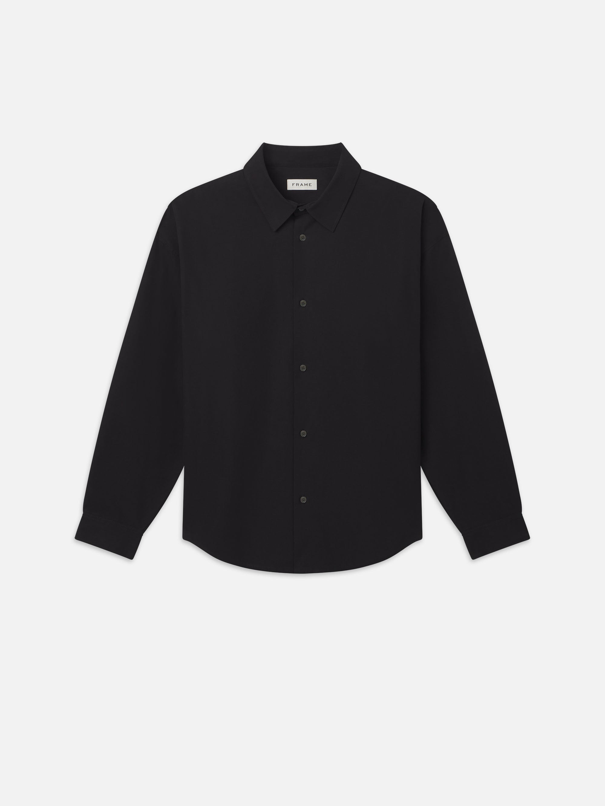 Poplin Relaxed Shirt in Black - 1