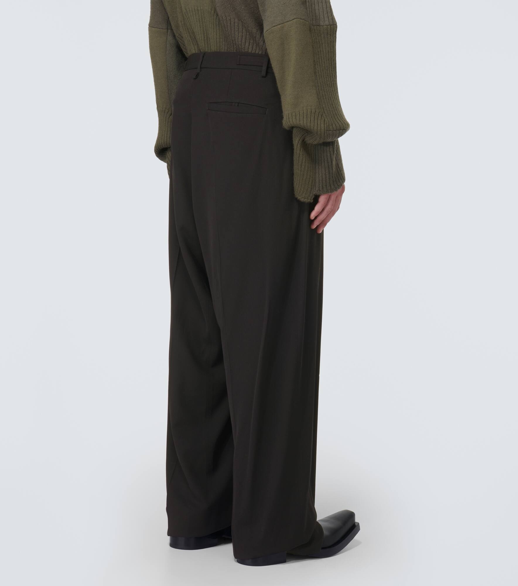 Skater tailored wool-blend wide-leg pants - 4