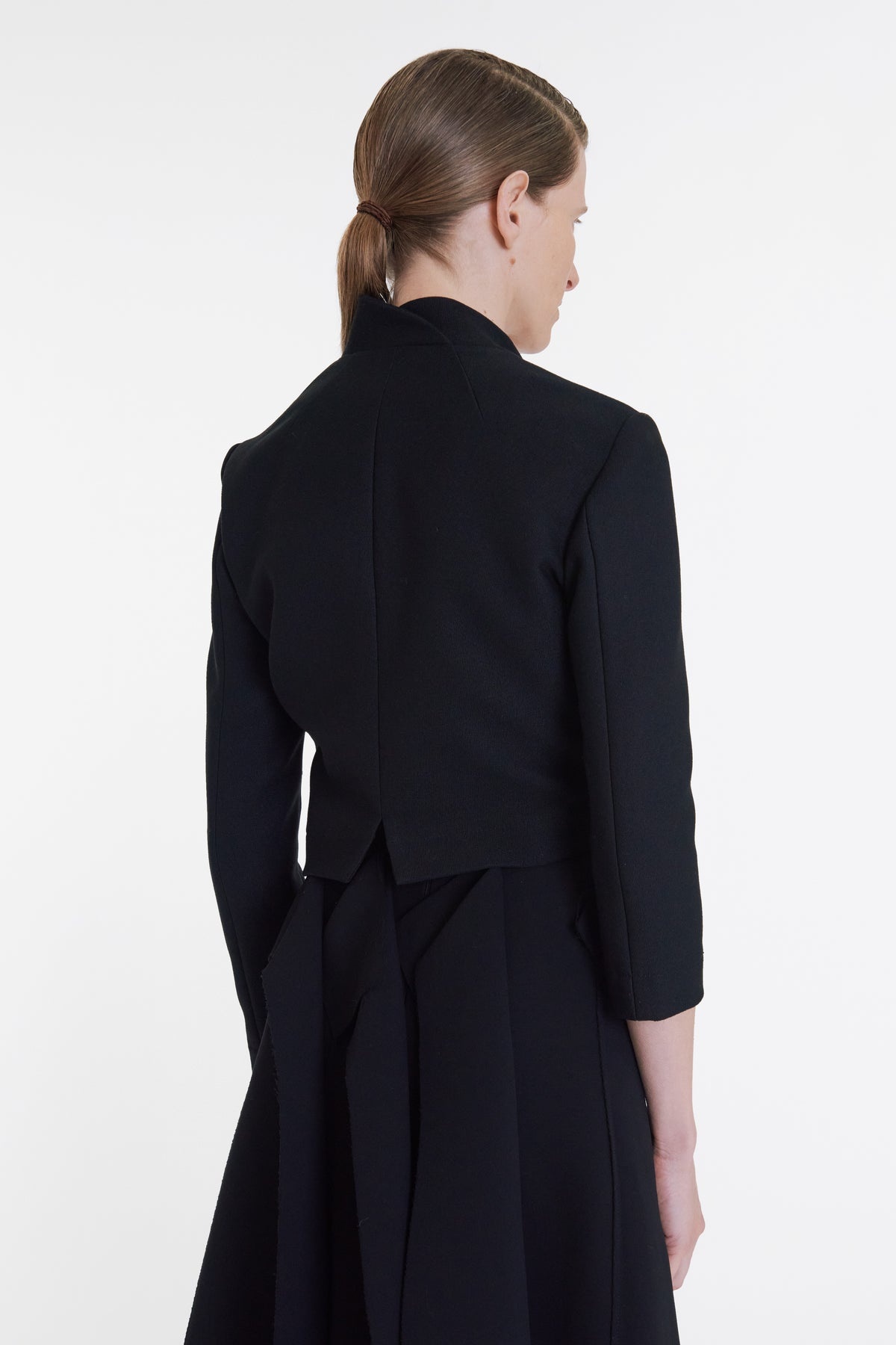 CROPPED ASYMMETRIC JACKET BLACK - 3