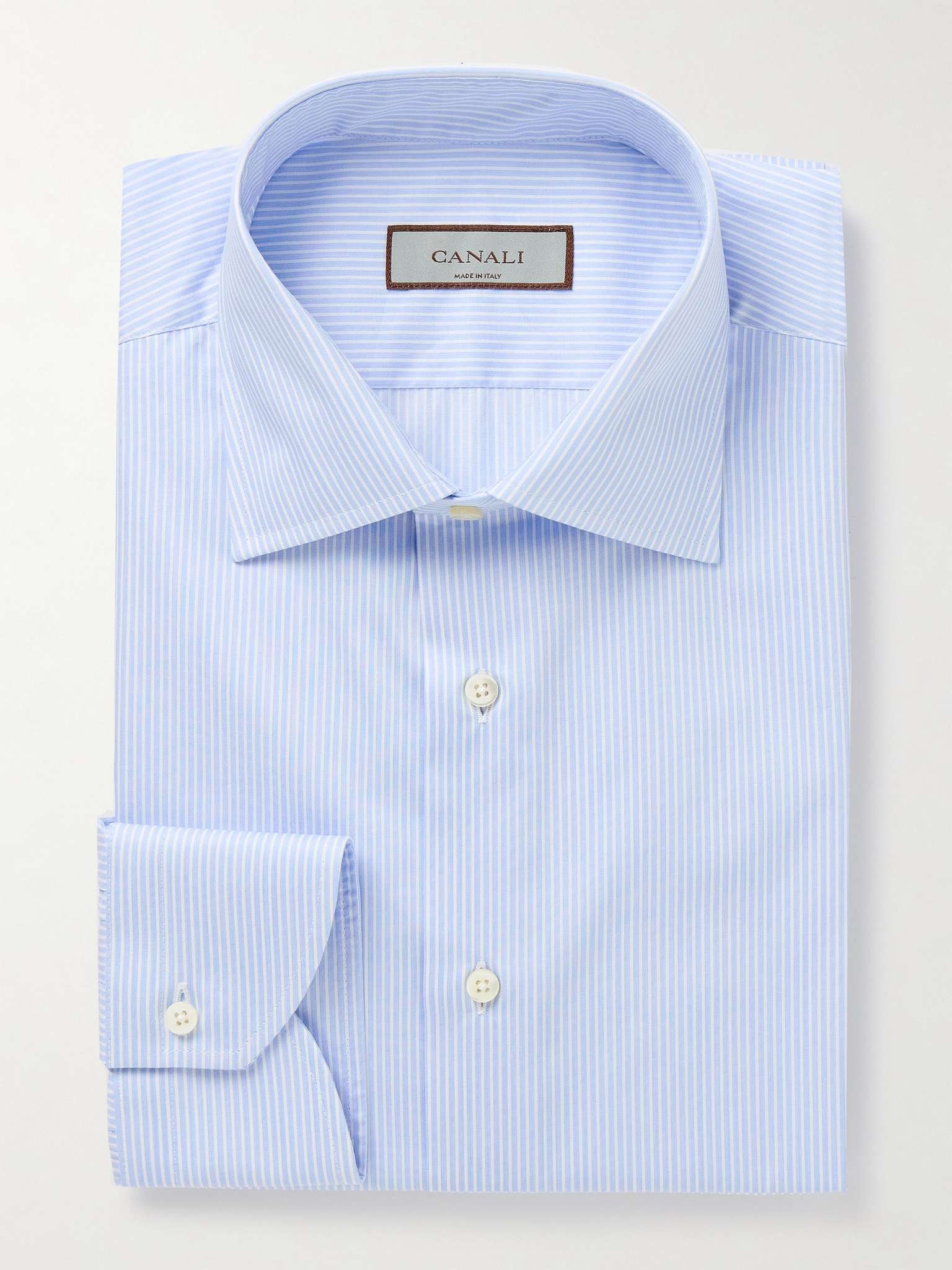 Cutaway-Collar Striped Cotton-Twill Shirt - 2