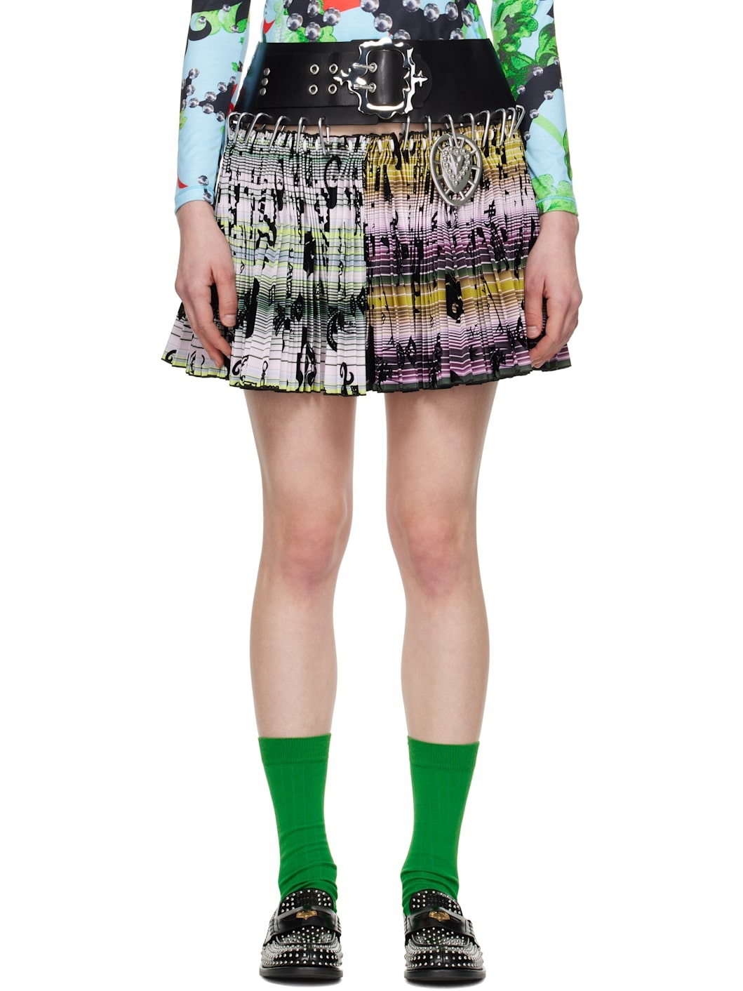 Multicolor Slicker Carabiner Miniskirt - 1