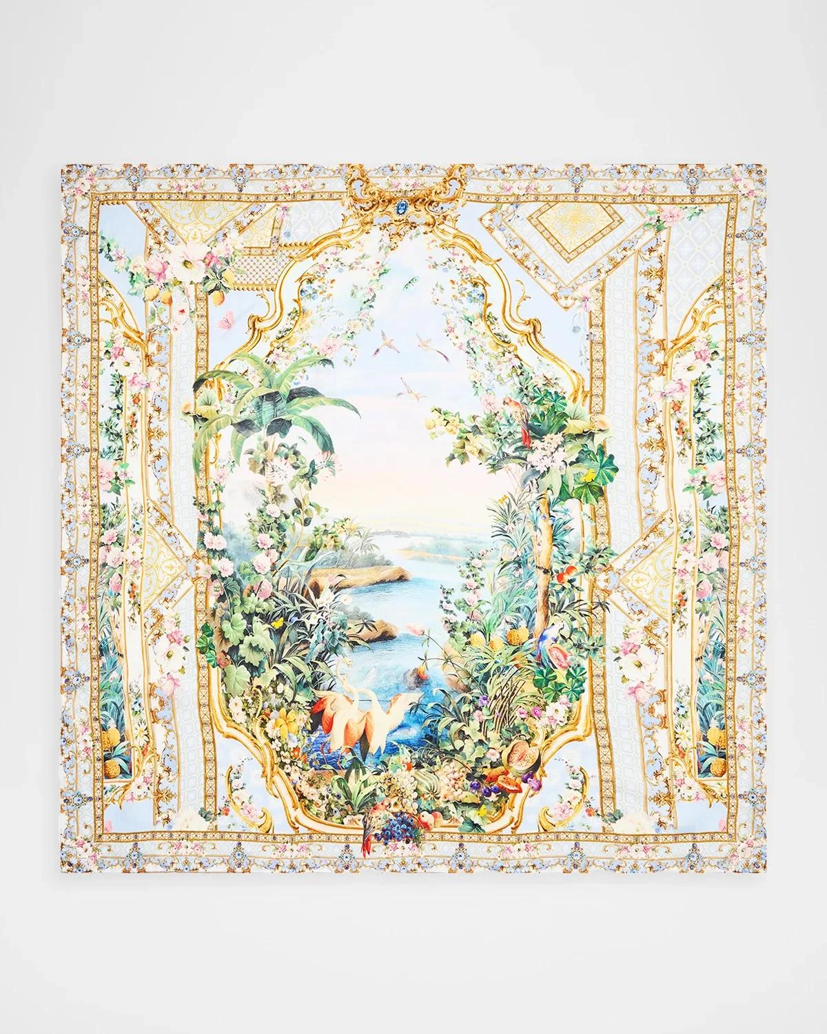 Sisi Society Large Crystalled Silk Scarf - 1