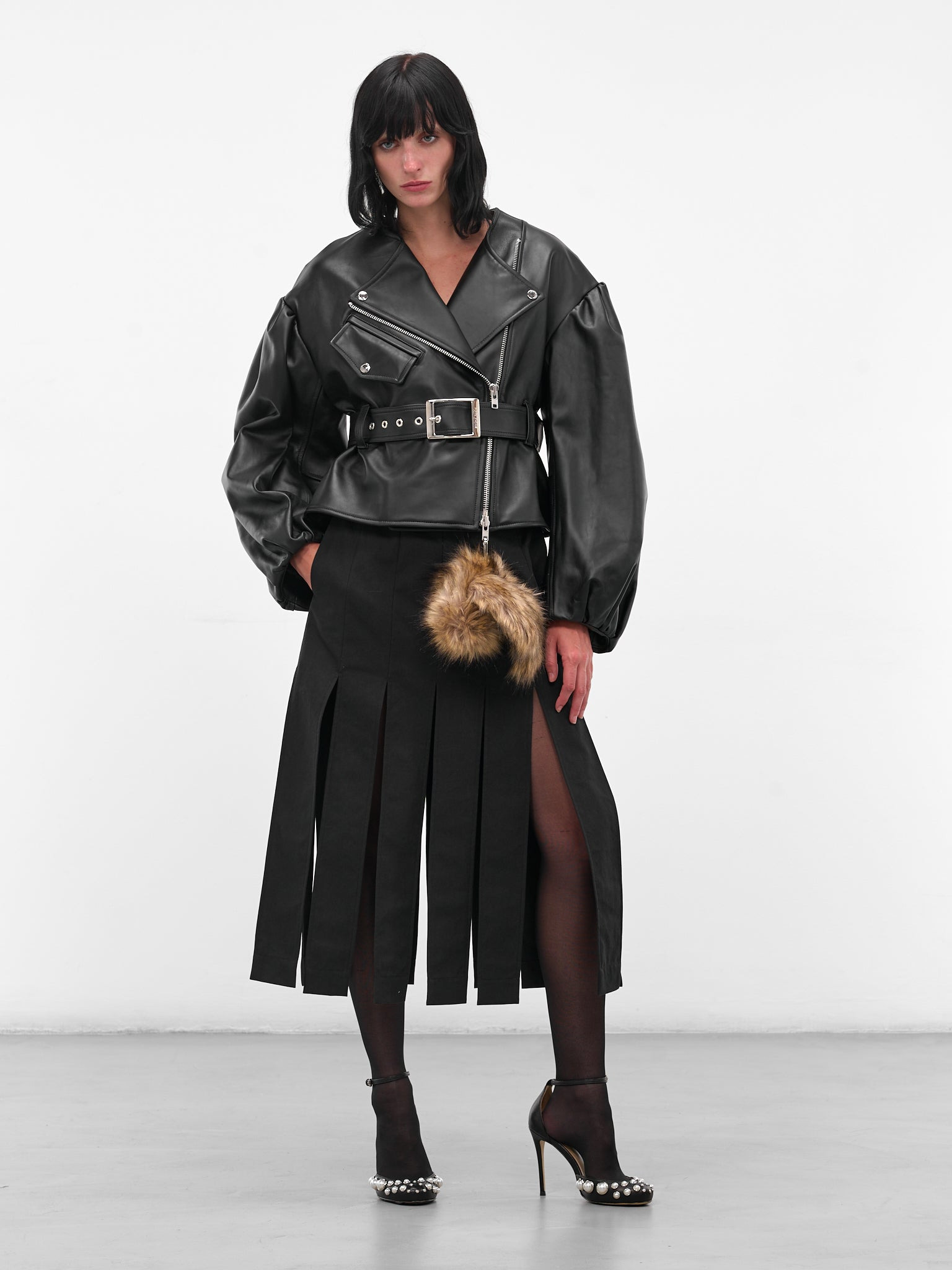 Charcoal Slit Trench Midi Skirt - 6