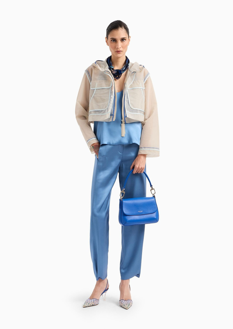 GIORGIO ARMANI Double silk satin crew-neck top outlook