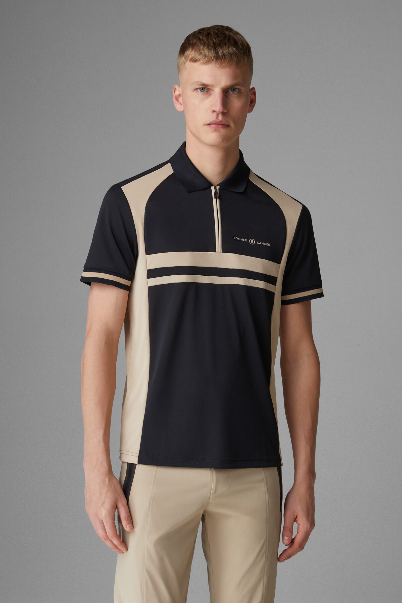 Bernhard Polo shirt in Black/Beige - 2