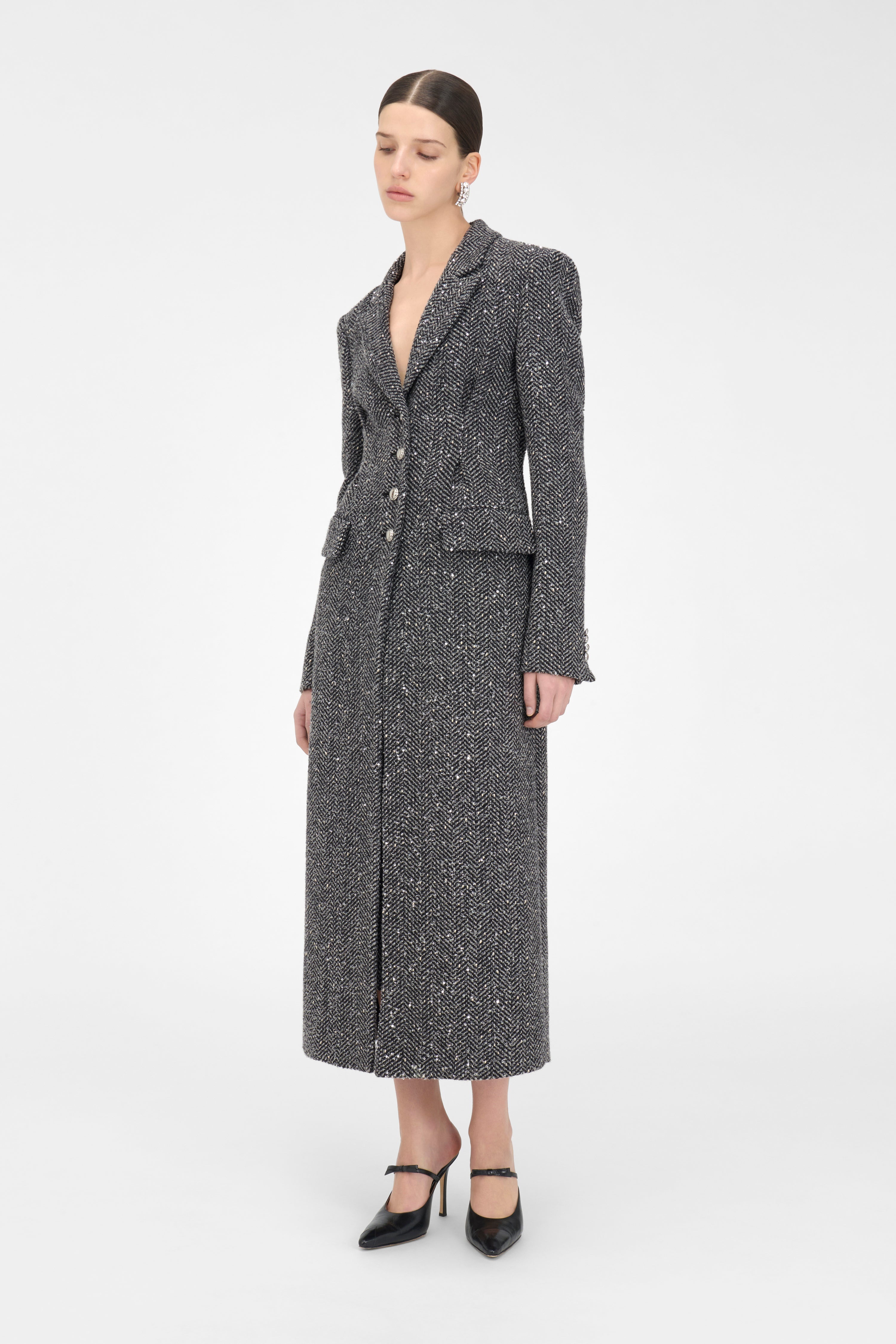 SEQUIN TWEED COAT - 6