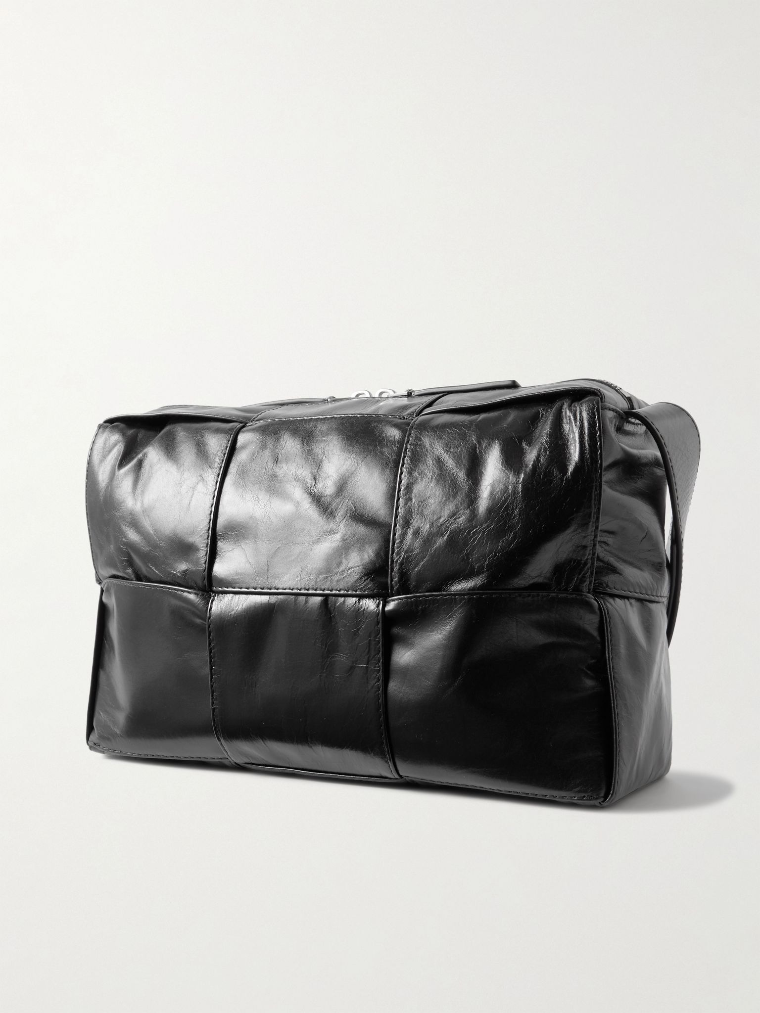 Intrecciato Leather Camera Bag Black - 3