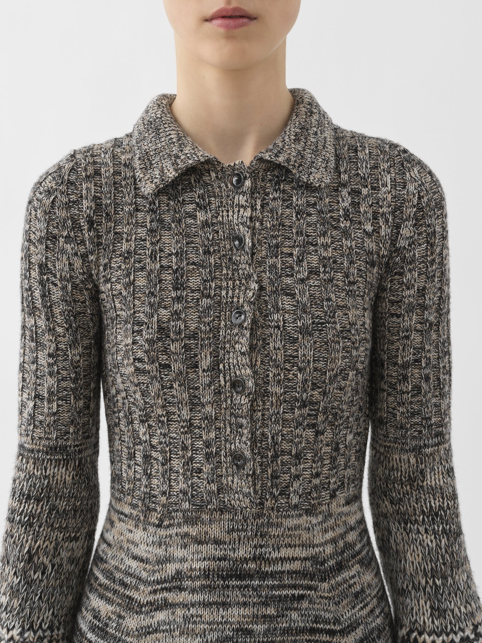 KNITTED SHIRT DRESS - 5