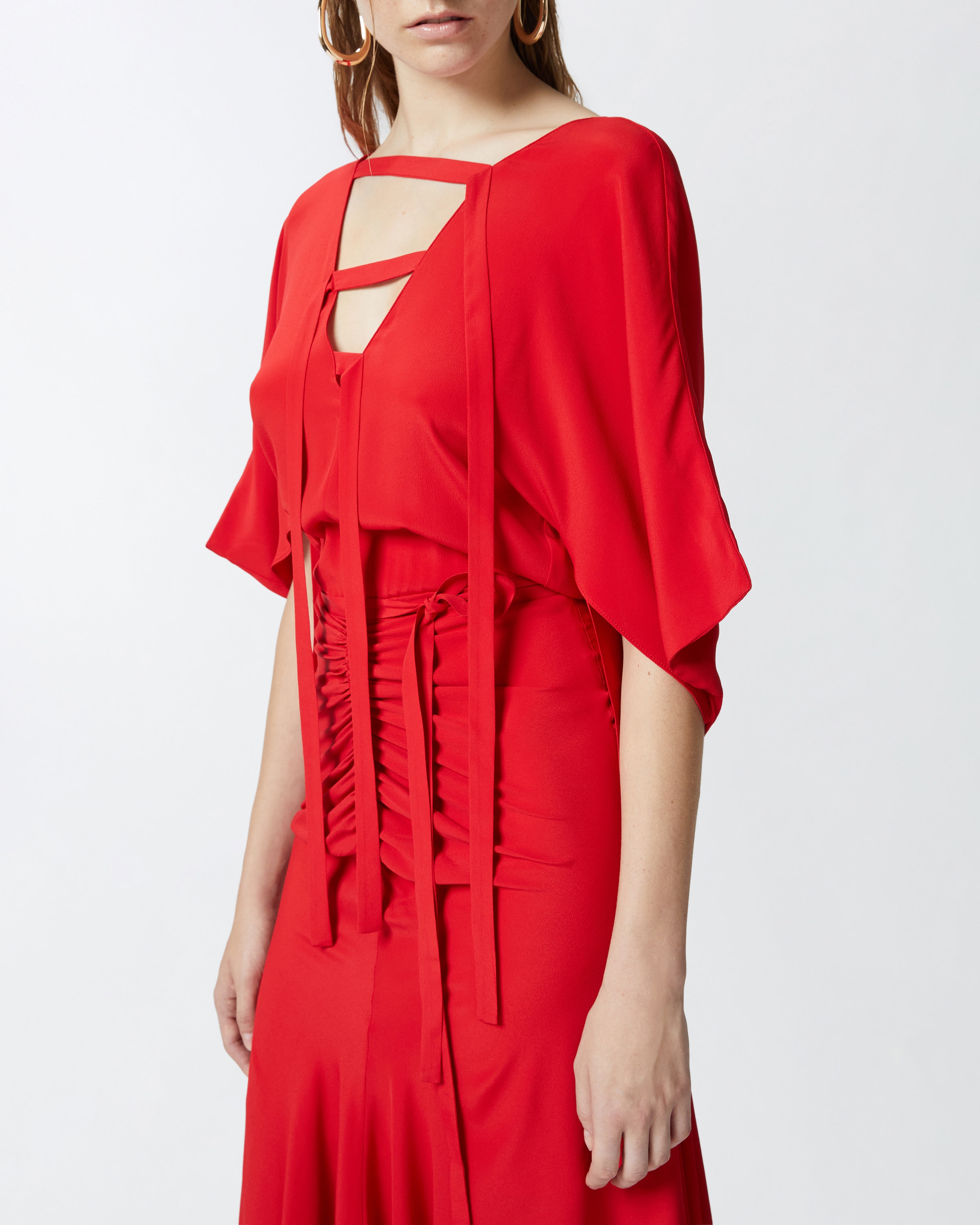 PINKO LONG SILK-BLEND CREPE DRESS | REVERSIBLE PINKO LONG SILK-BLEND CREPE DRESS | REVERSIBLE