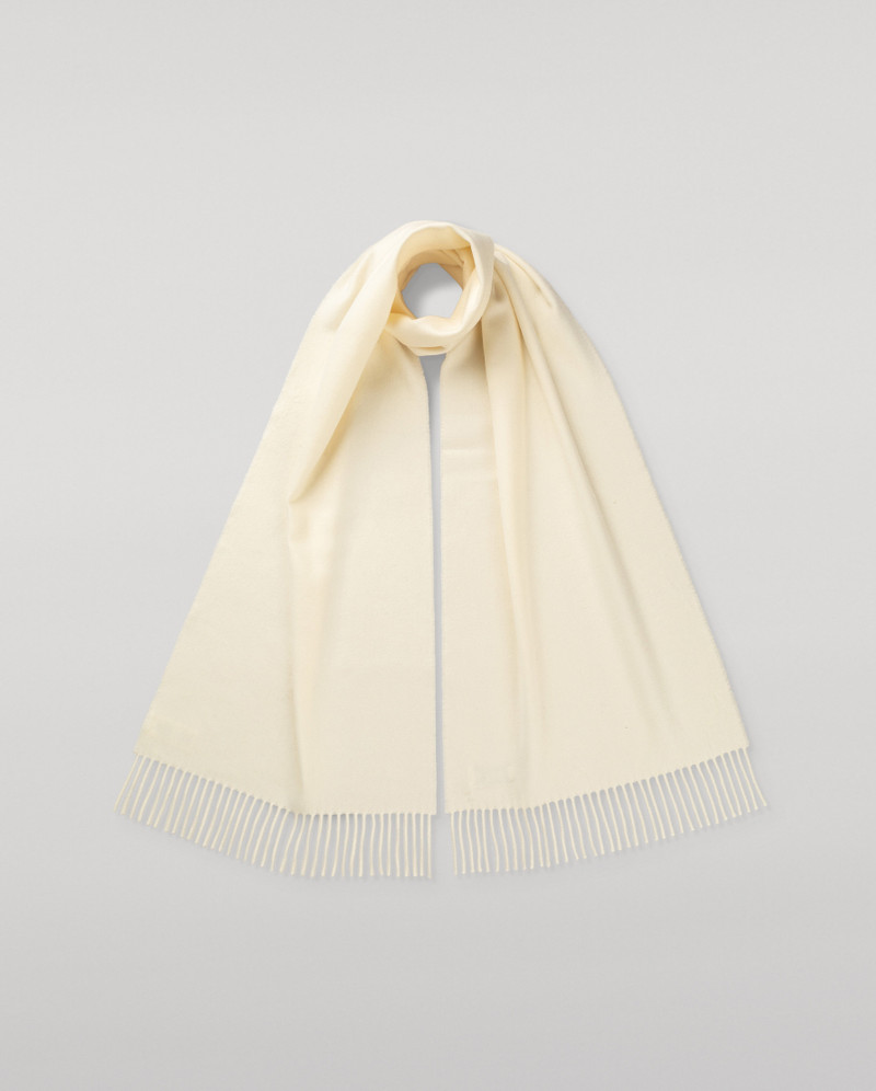 Merino Wool White Scarf 1