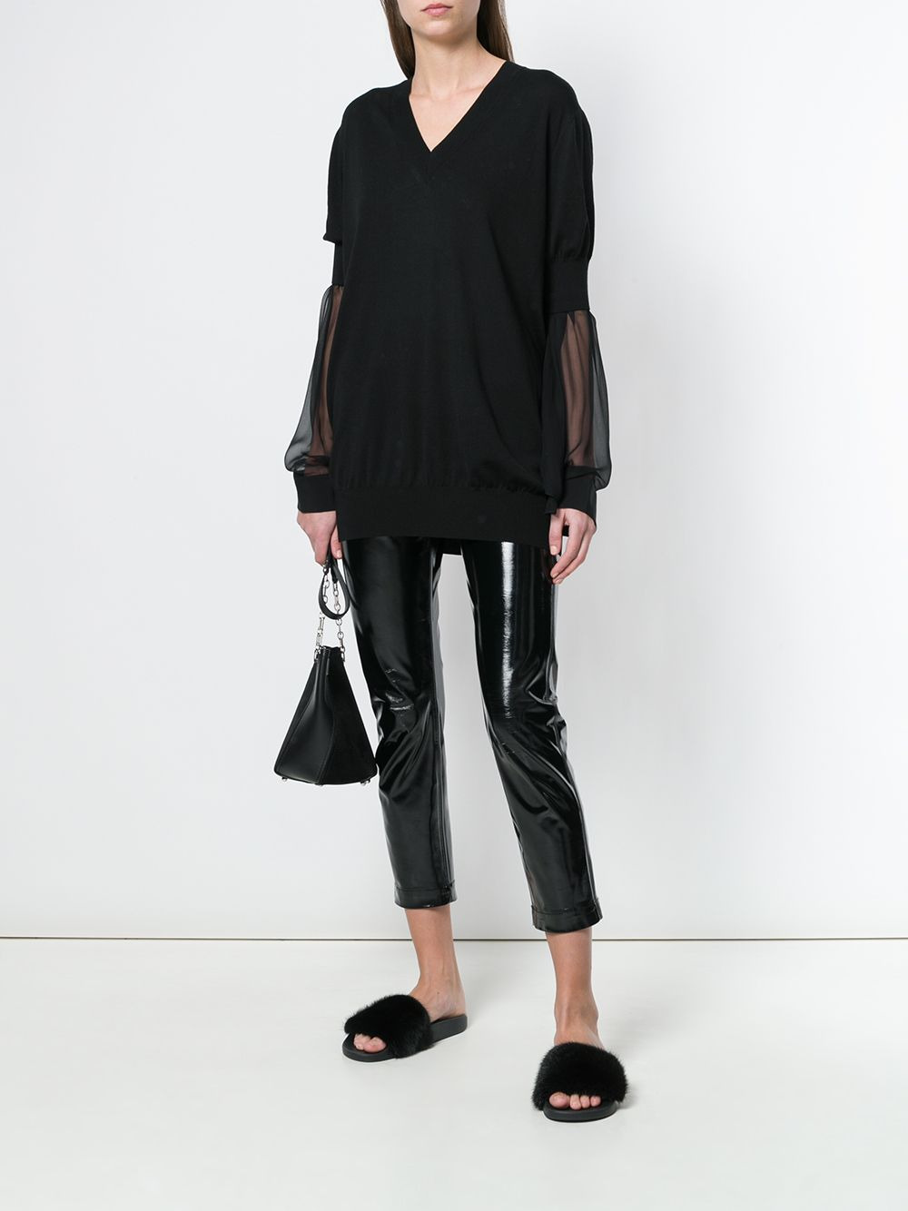 deep v-neck top - 2