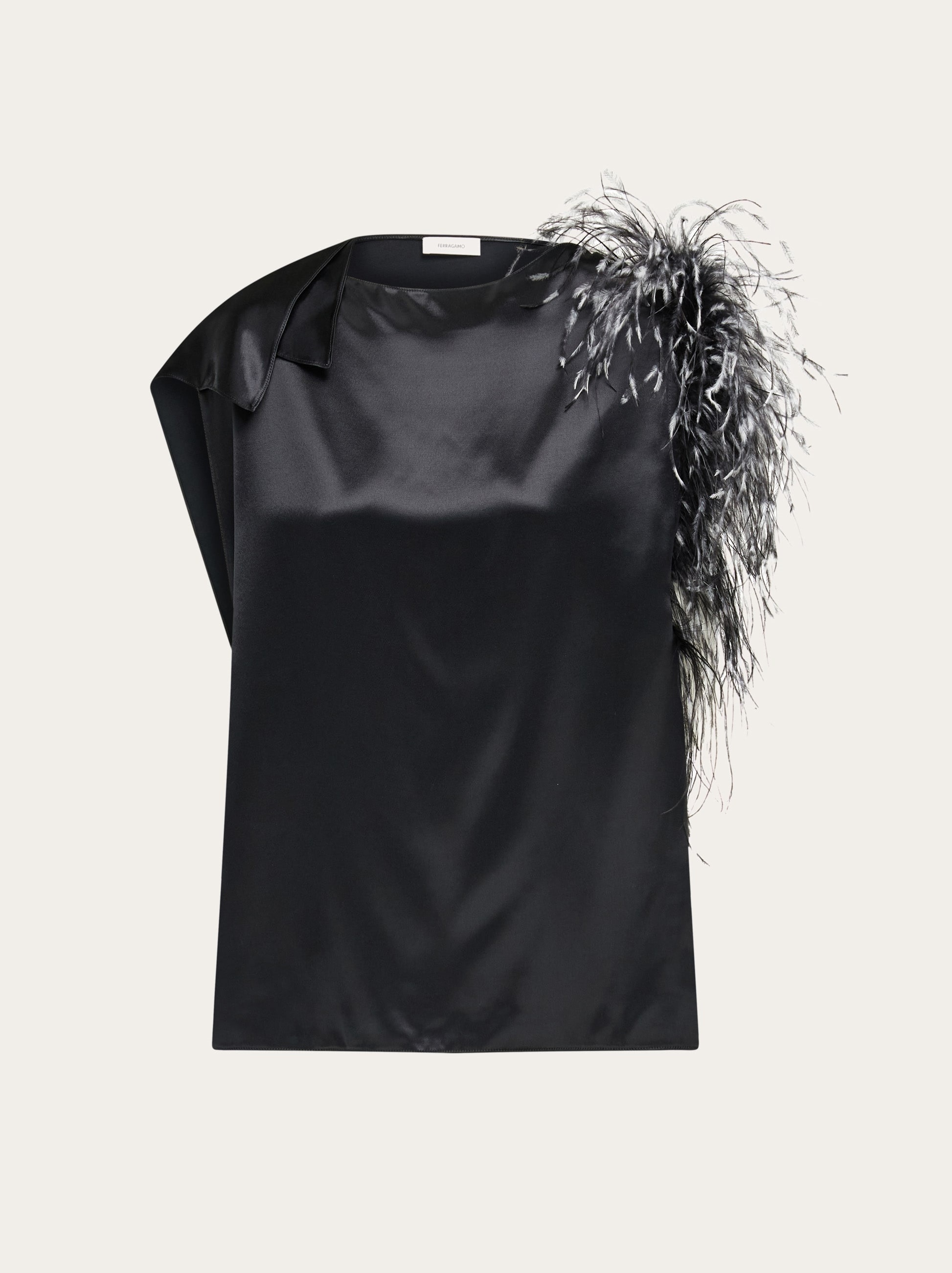 Asymmetric top with feather bouquet - 1