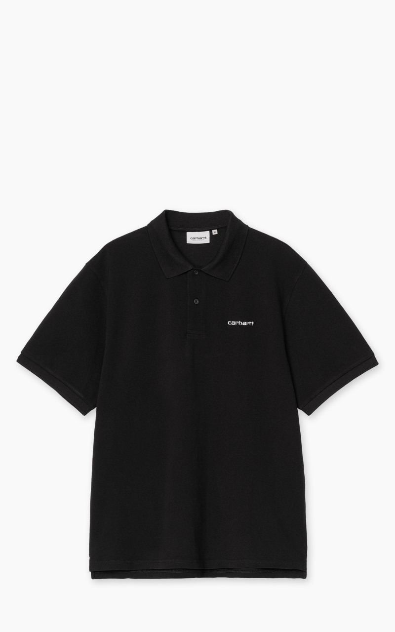 S/S CARHARTT SCRIPT POLO BLACK/WHITE - 1