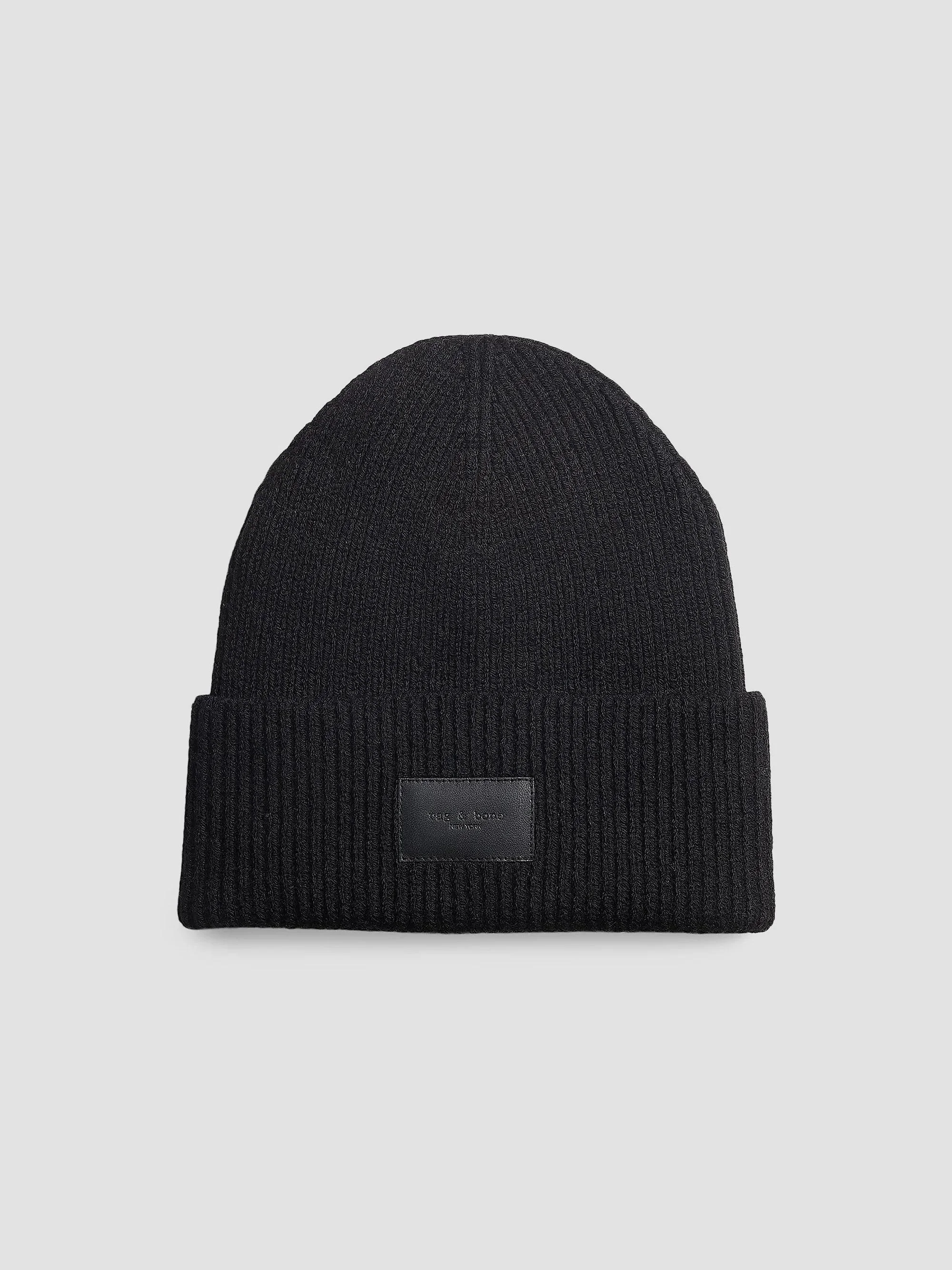 Women's Blake Logo Wool Blend Beanie - Black - 1